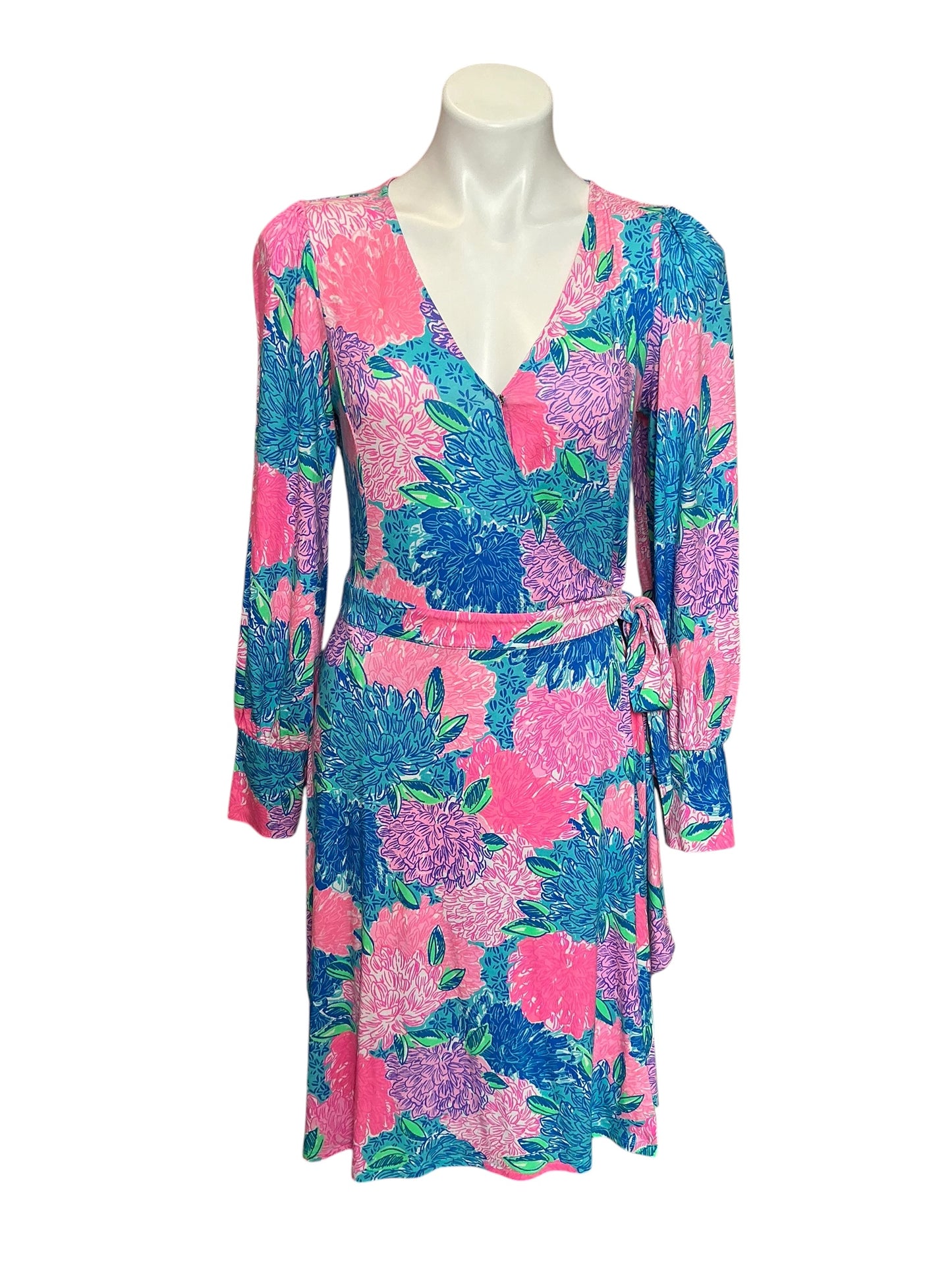 Lilly Pulitzer Rosalinda Wrap Dress Beach House Blooms - Size S