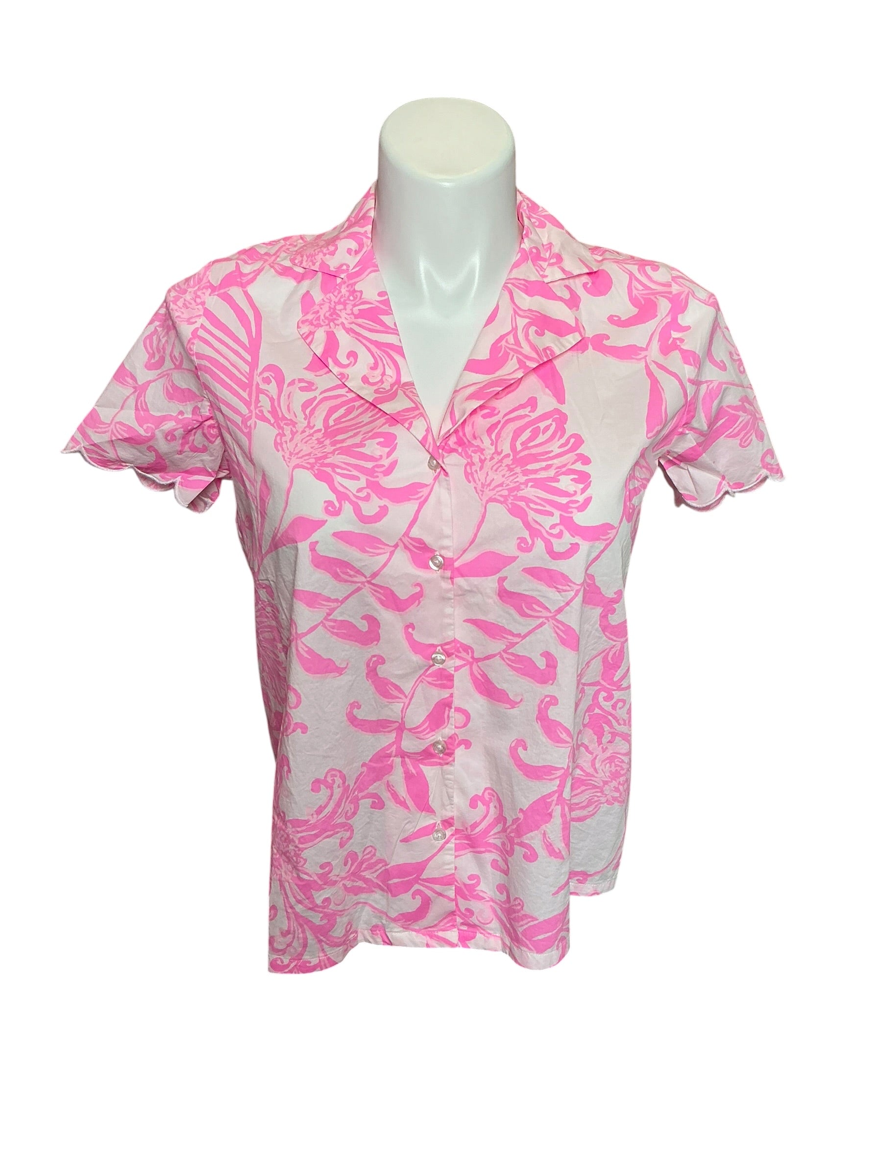 Lilly Pulitzer NWT Marlita PJ Top Rousseau Pink Glisten In The Sun - Size S