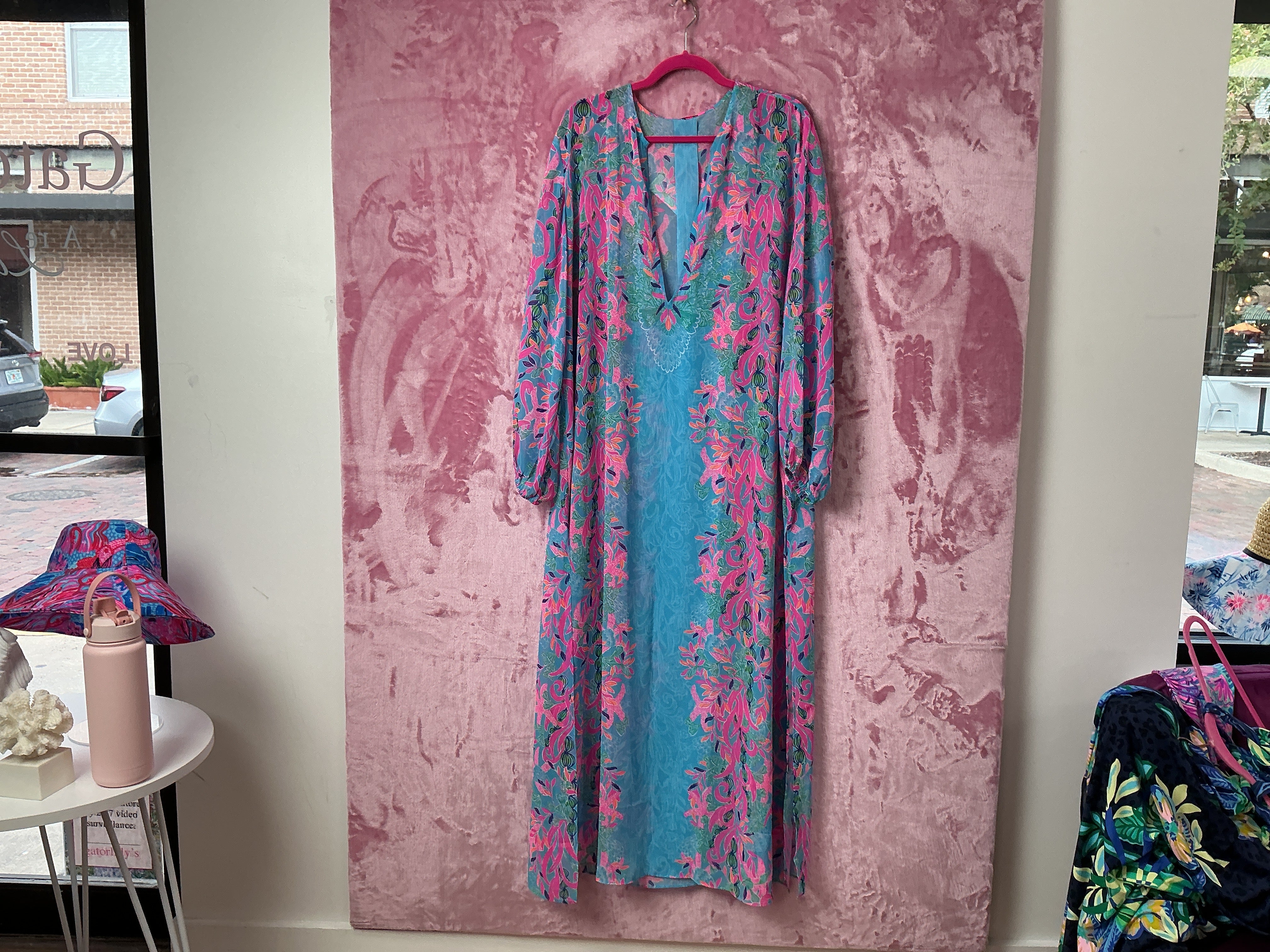 Lilly Pulitzer NWT Frey Long-Sleeved Maxi Seaweed Samba Engineer - Size L/XL