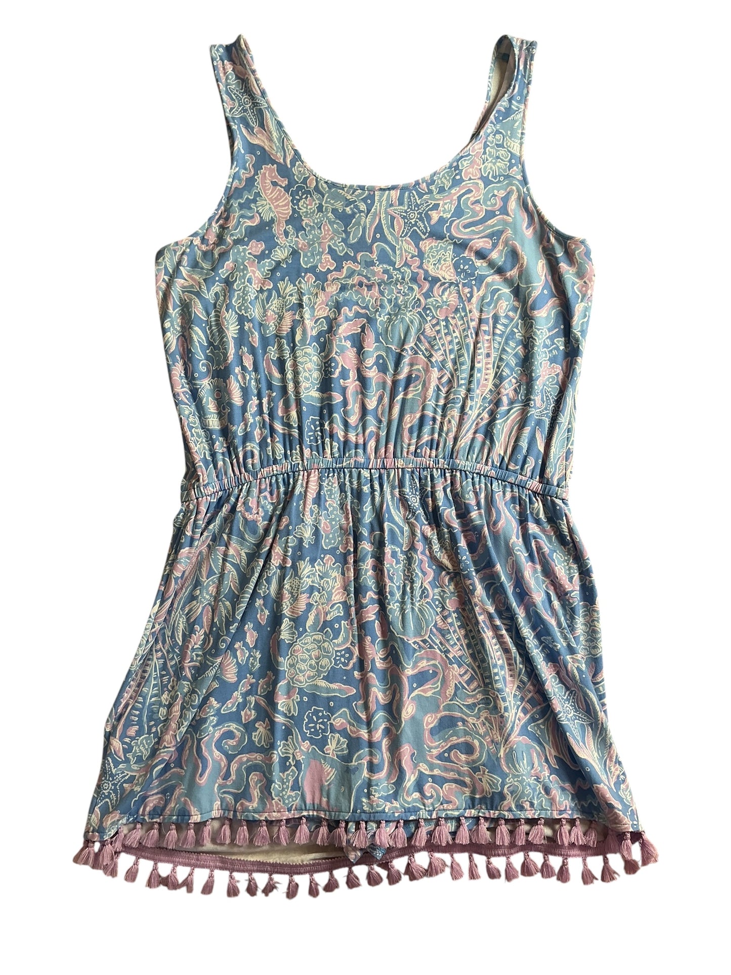 Lilly Pulitzer Jarrett Romper - Boca Blue Sea What I Sea - Size XL