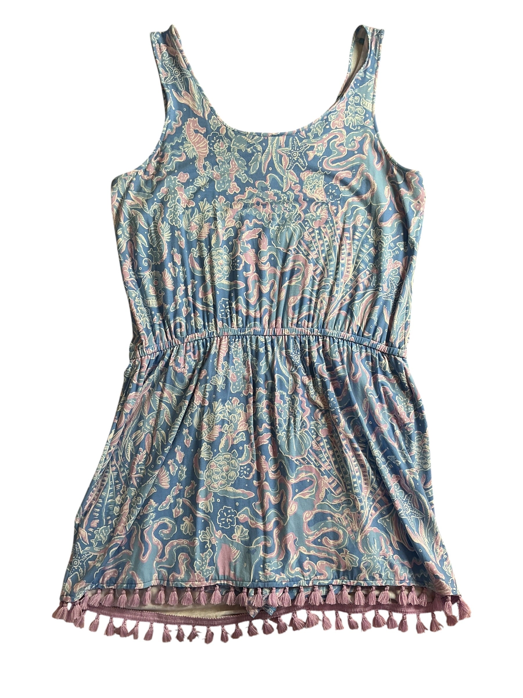 Lilly Pulitzer Jarrett Romper - Boca Blue Sea What I Sea - Size XL