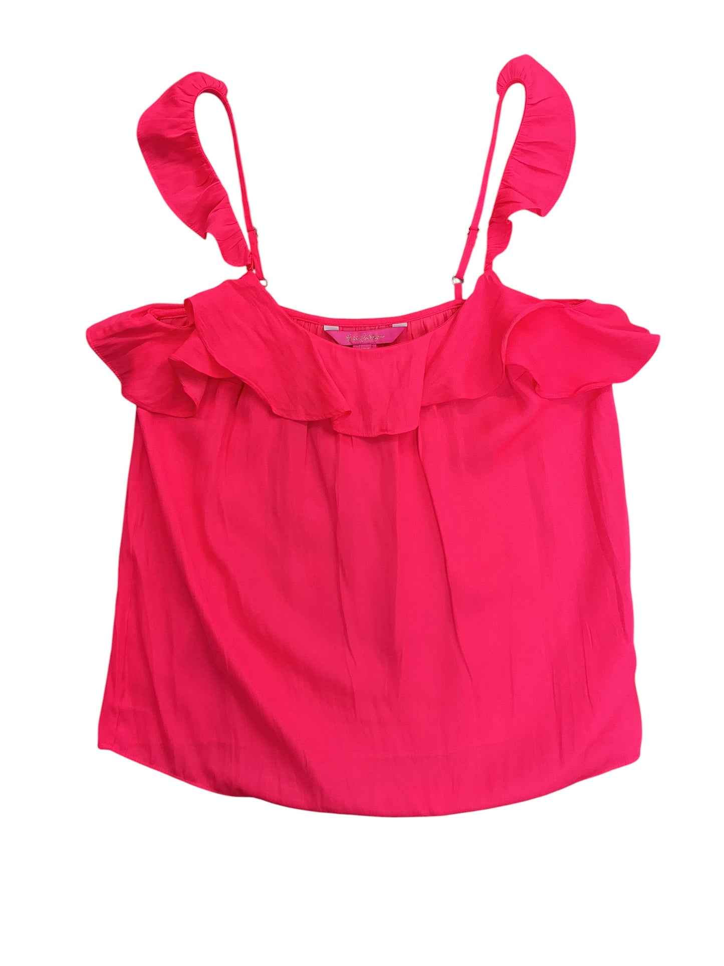 Lilly Pulitzer Cailee Ruffle Tank Top Love Potion Pink - Size XXS