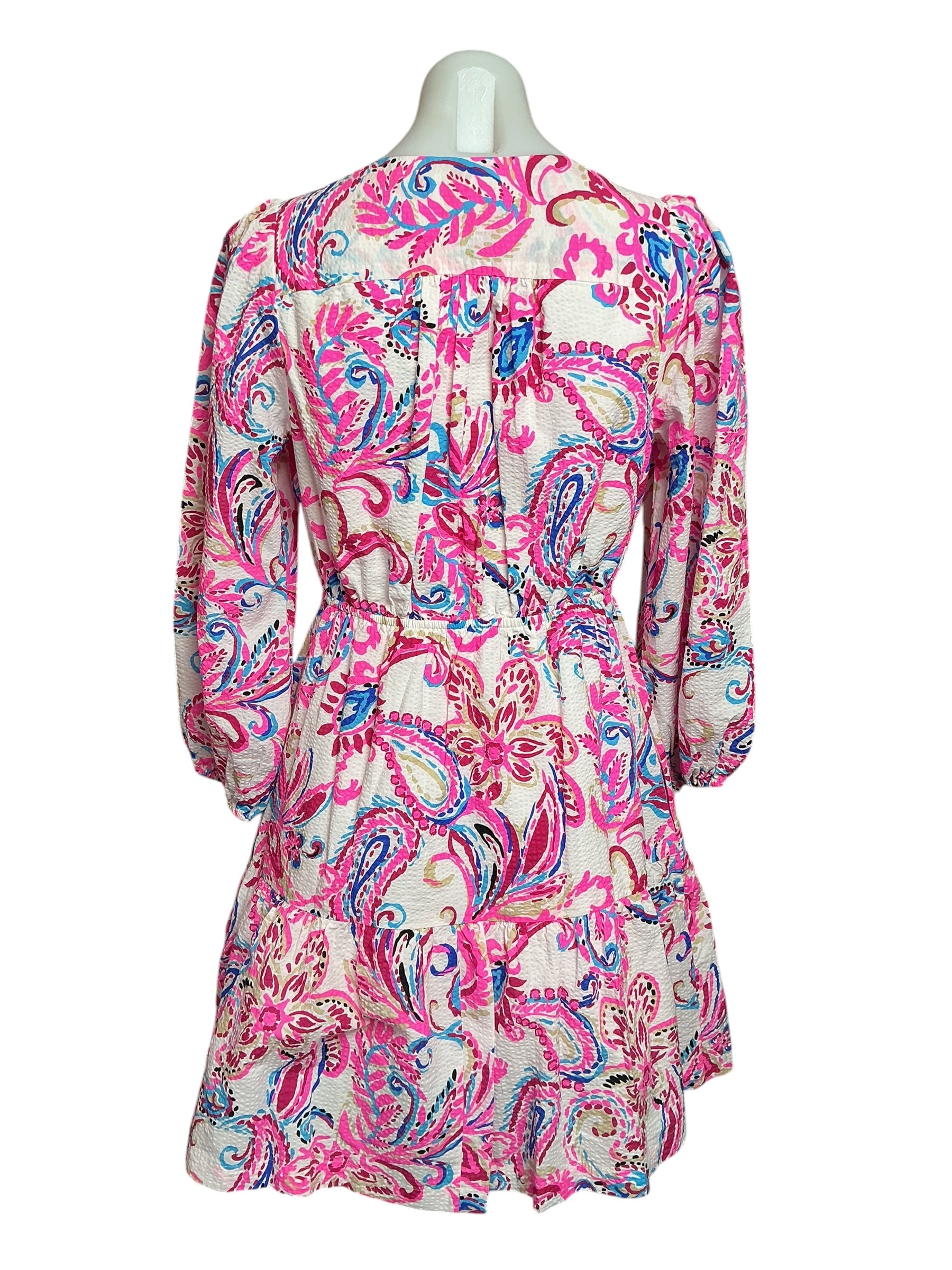 Lilly Pulitzer NWT Deacon 3/4 Sleeve V-Neck - Coconut Flitting About - Size 6