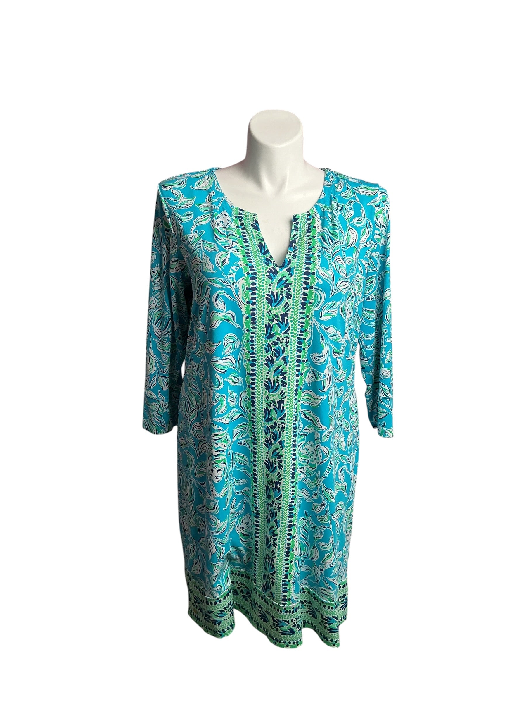 Lilly Pulitzer- Nadine ChillyLilly Dress Turquoise Oasis Out Of Line Size XXL