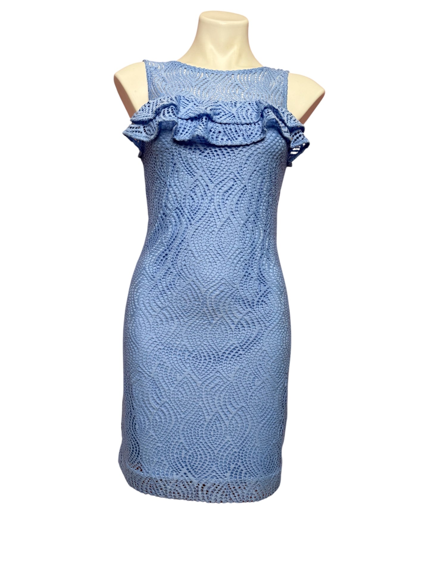 Lilly Pulitzer NWT Janine Shift Dress, Periwinkle Blue- Flowing Leaf Lace Size XS
