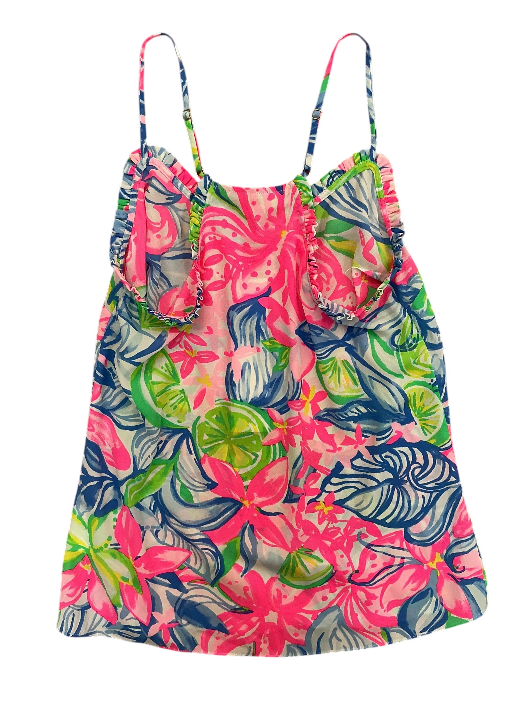 Lilly Pulitzer NWT Ruffled Dusk Top Multi Havana Cocktail - Size XXS
