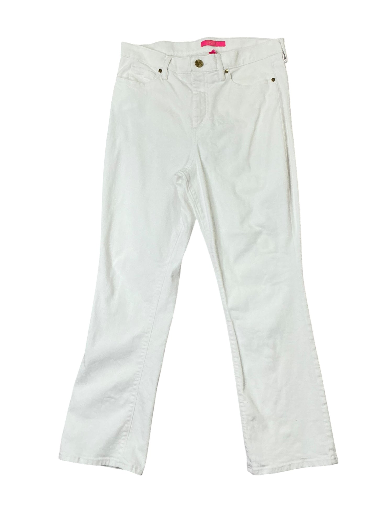 Lilly Pulitzer Liza High Rise Crop Flare Pants - Resort White Pandarama - Size 12