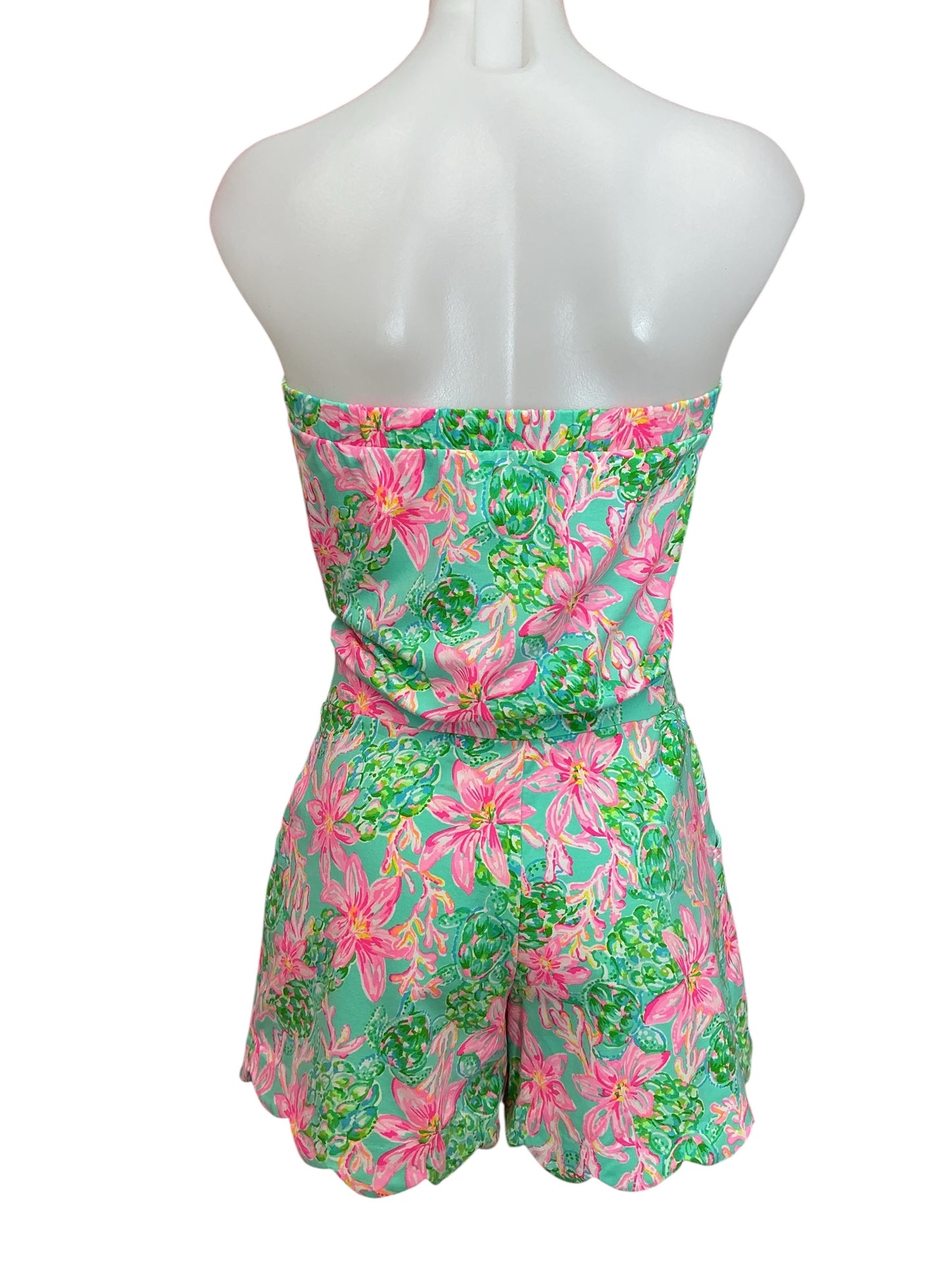 Lilly Pulitzer Jace Romper Surf Blue So Shellegant - Size XS