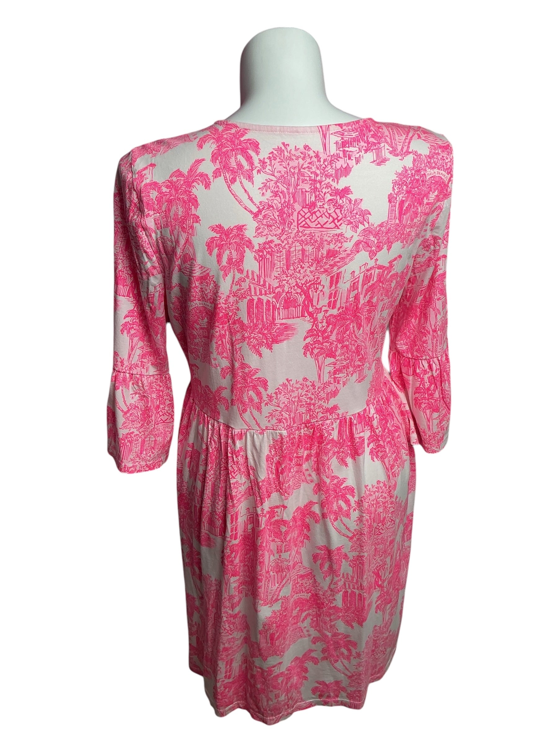Lilly Pulitzer- Jannie V-Neck Cotton Dress Resort White PB Anniversary Toile Size XL