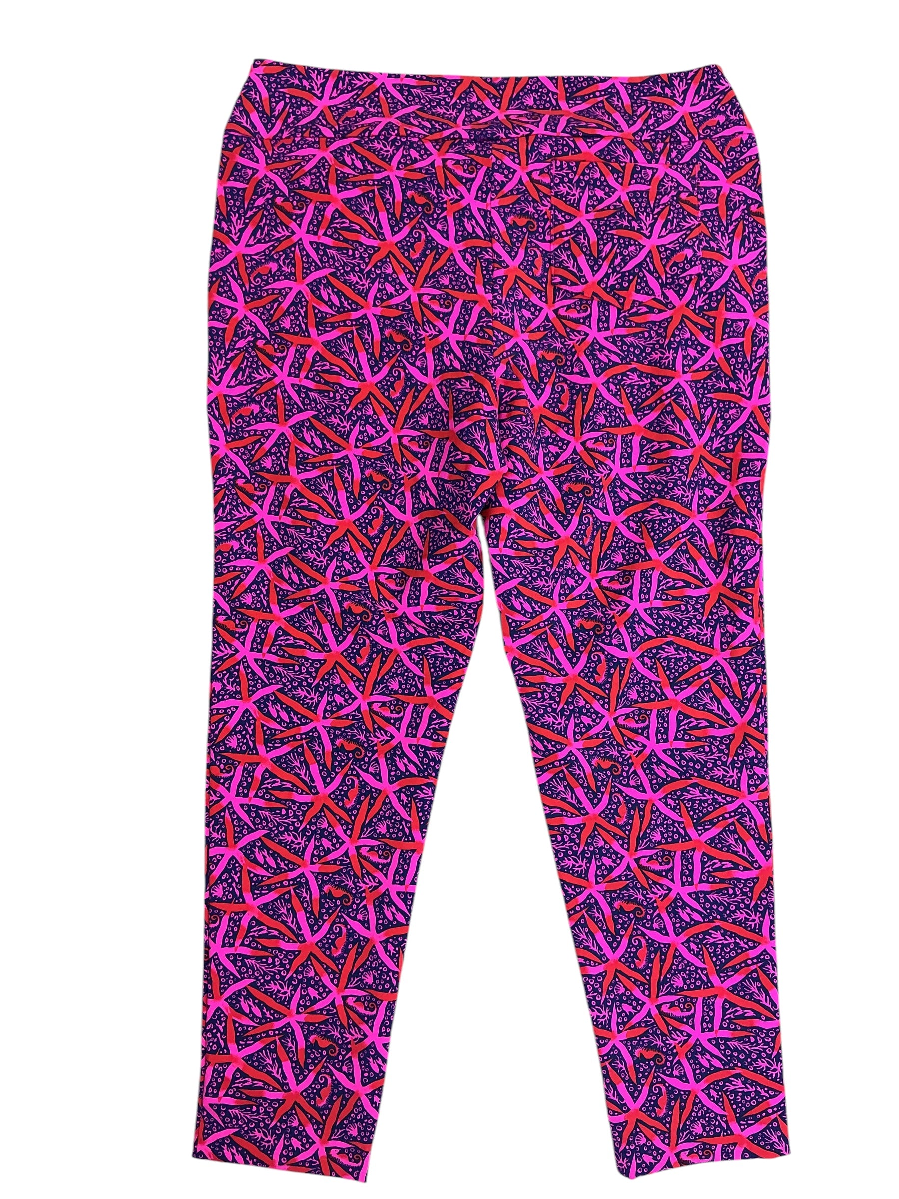 Lilly Pulitzer NWT UPF 50+ Luxletic Corso Pants Passion Fruit Pink Star Searching Golf - Size 16