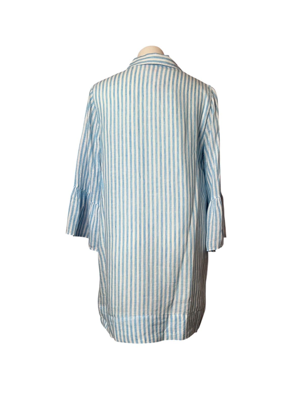Lilly Pulitzer Jazmyn Linen Tunic Dress Lunar Blue Bimini Stripe - Size 12