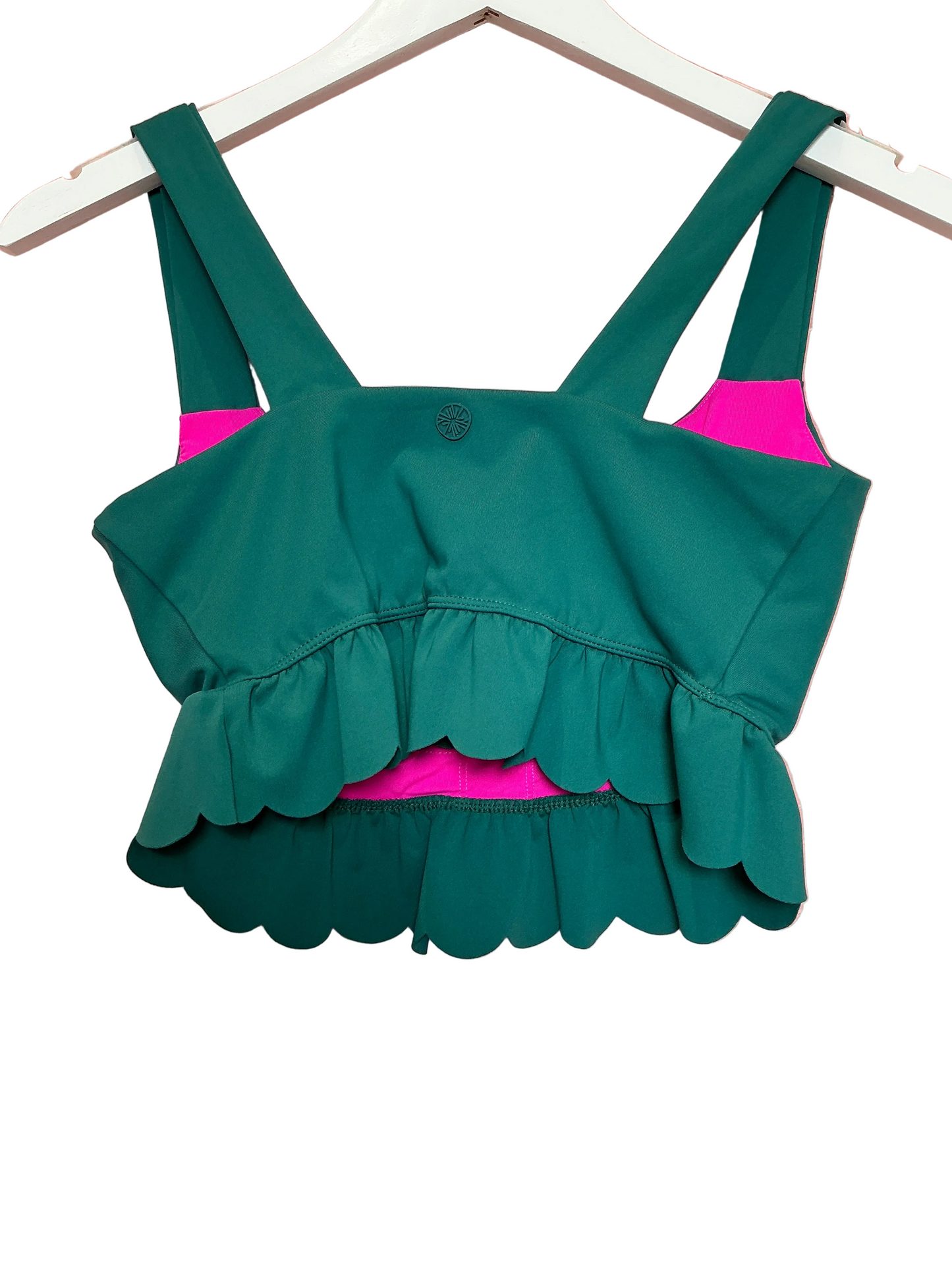 Lilly Pulitzer Luisa Scallop Sports Bra Hosta Green - Size Small