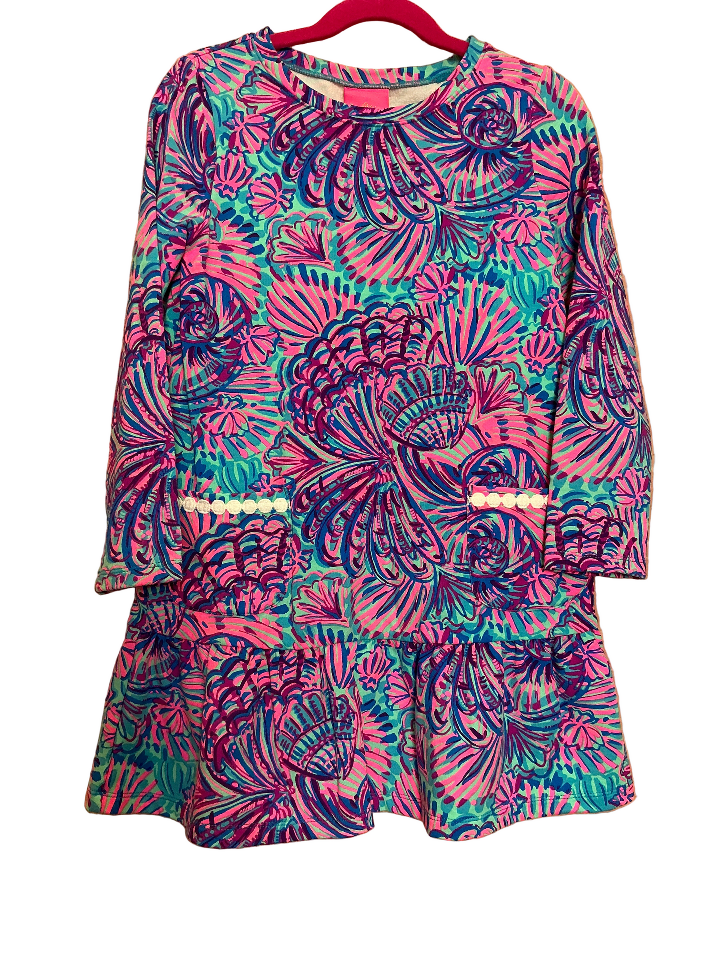 Lilly Pulitzer Girls Vira Dress Turquoise Oasis Size M
