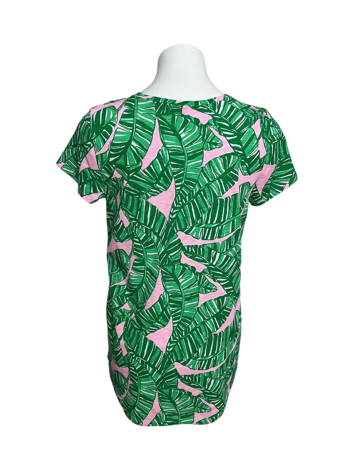 Lilly Pulitzer Etta V-Neck Top Conch Shell Pink Let’s Go Bananas - Size M