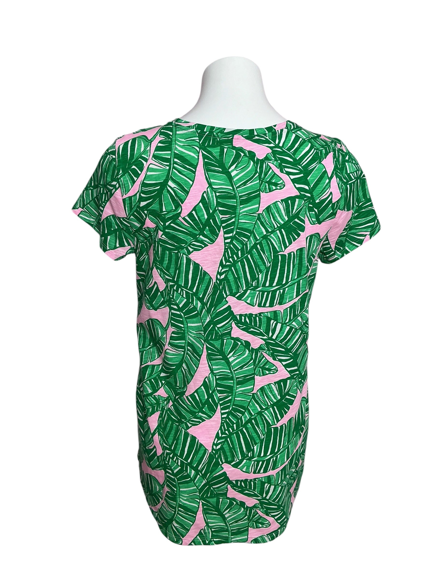 Lilly Pulitzer Etta V-Neck Top Conch Shell Pink Let’s Go Bananas - Size M