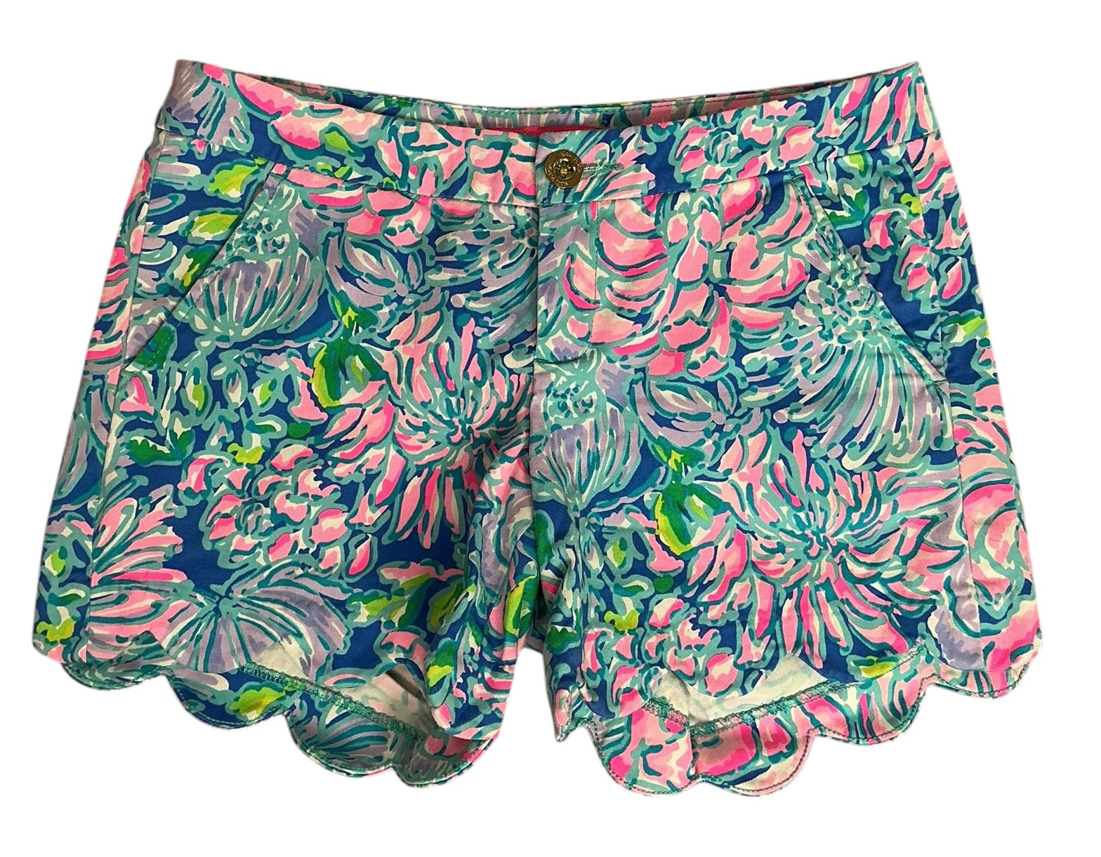Lilly Pulitzer Buttercup Stretch Short Leaf It Wild - Size 2