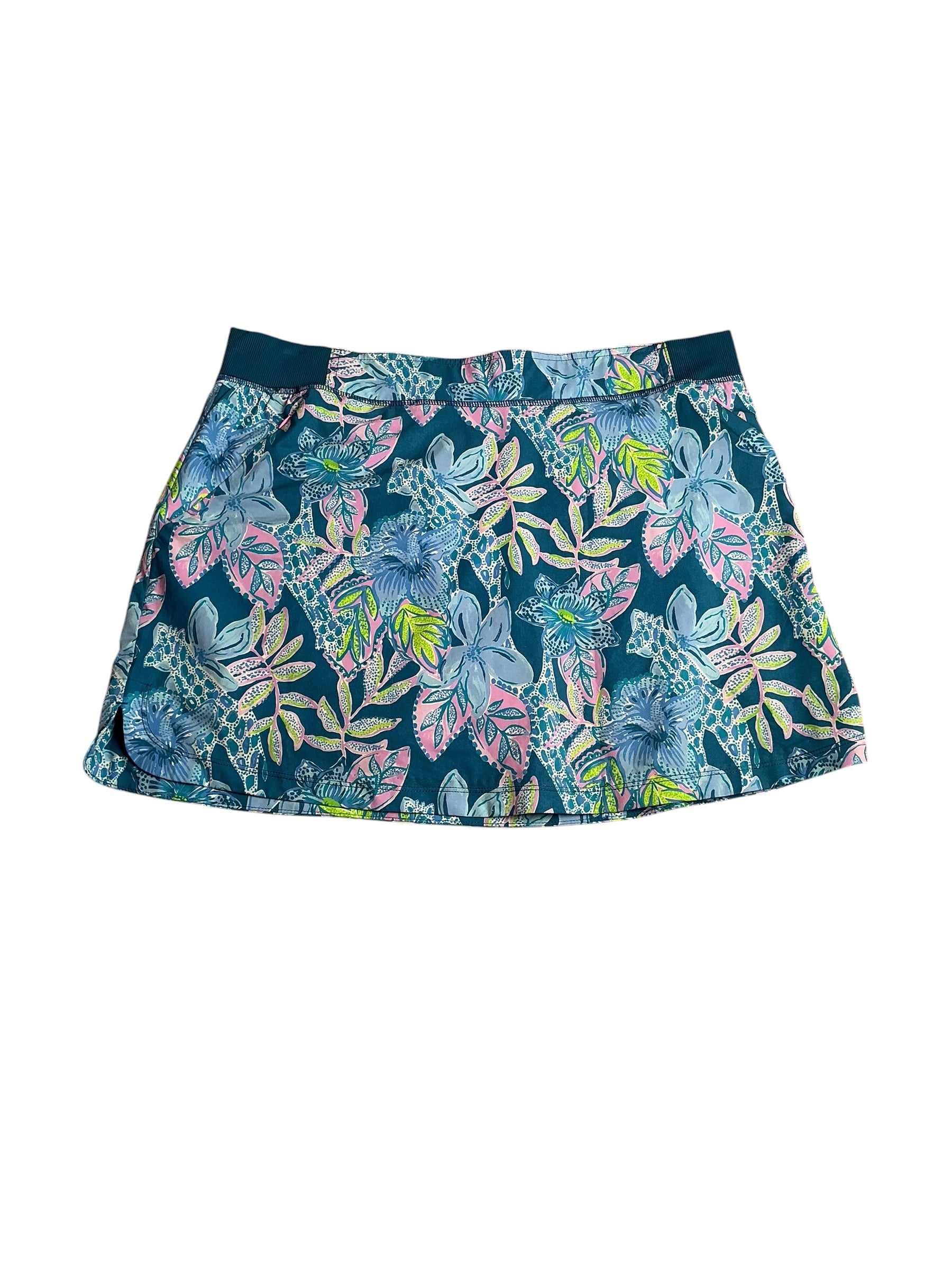 Lilly Pulitzer- Luxletic Run Around Skort Macaw Blue Beach You To It Size XL