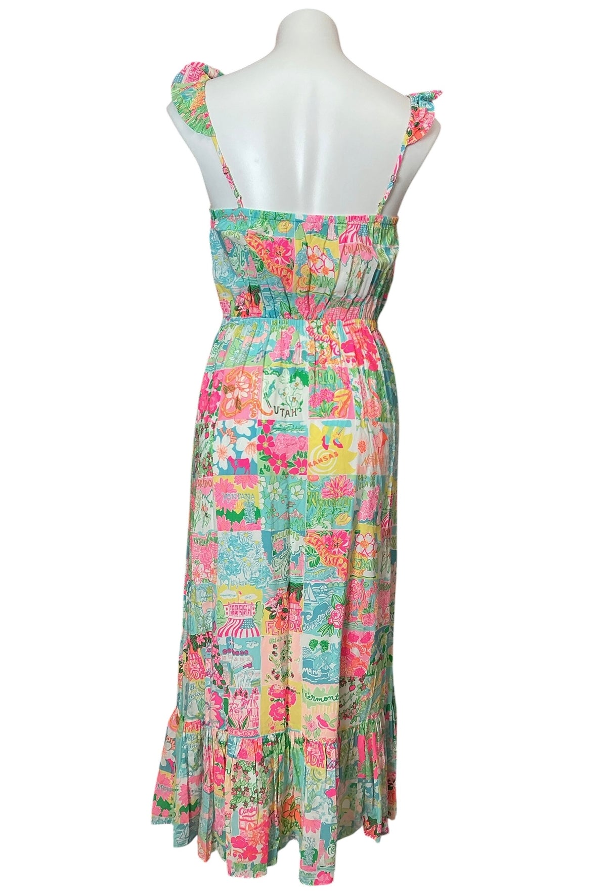 Lilly Pulitzer NWT Crista Midi Dress Pop Up Lilly State Of Mind - Size S