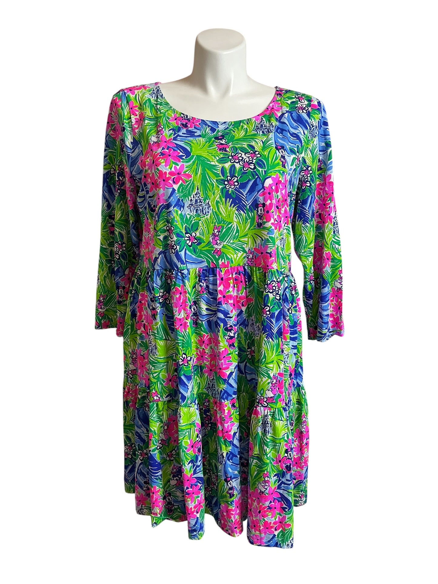 Lilly Pulitzer NWT 3/4 Sleeve Dress Resort White Disney Dreamin - Size XXL