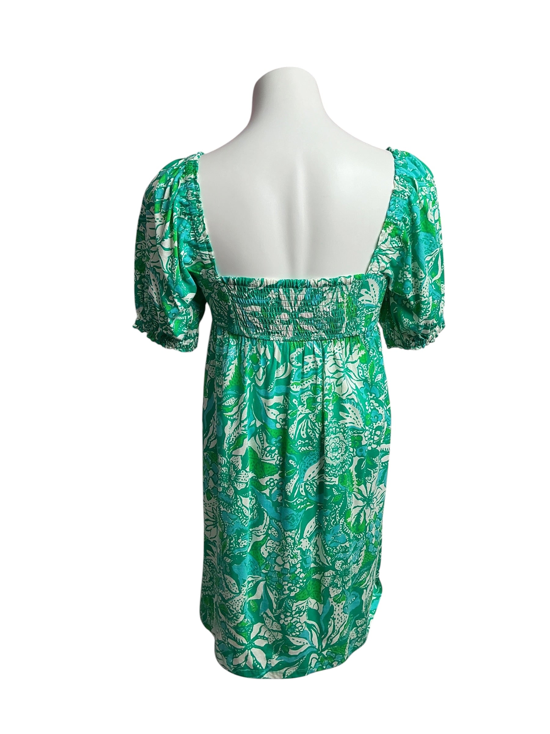 Lilly Pulitzer- NWT Delaney Short Sleeve Dress Botanical Green Safari Sangria Size 0