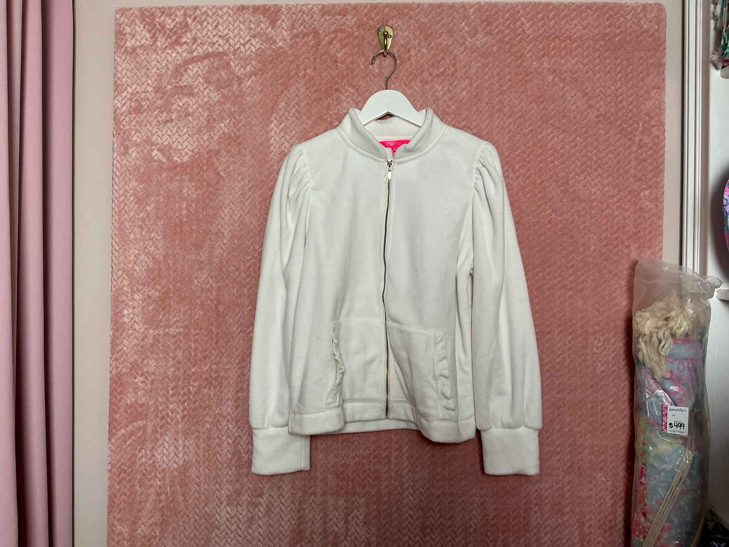 Lilly Pulitzer NWT Cabello Fleece Zip-Up Coconut - Size L