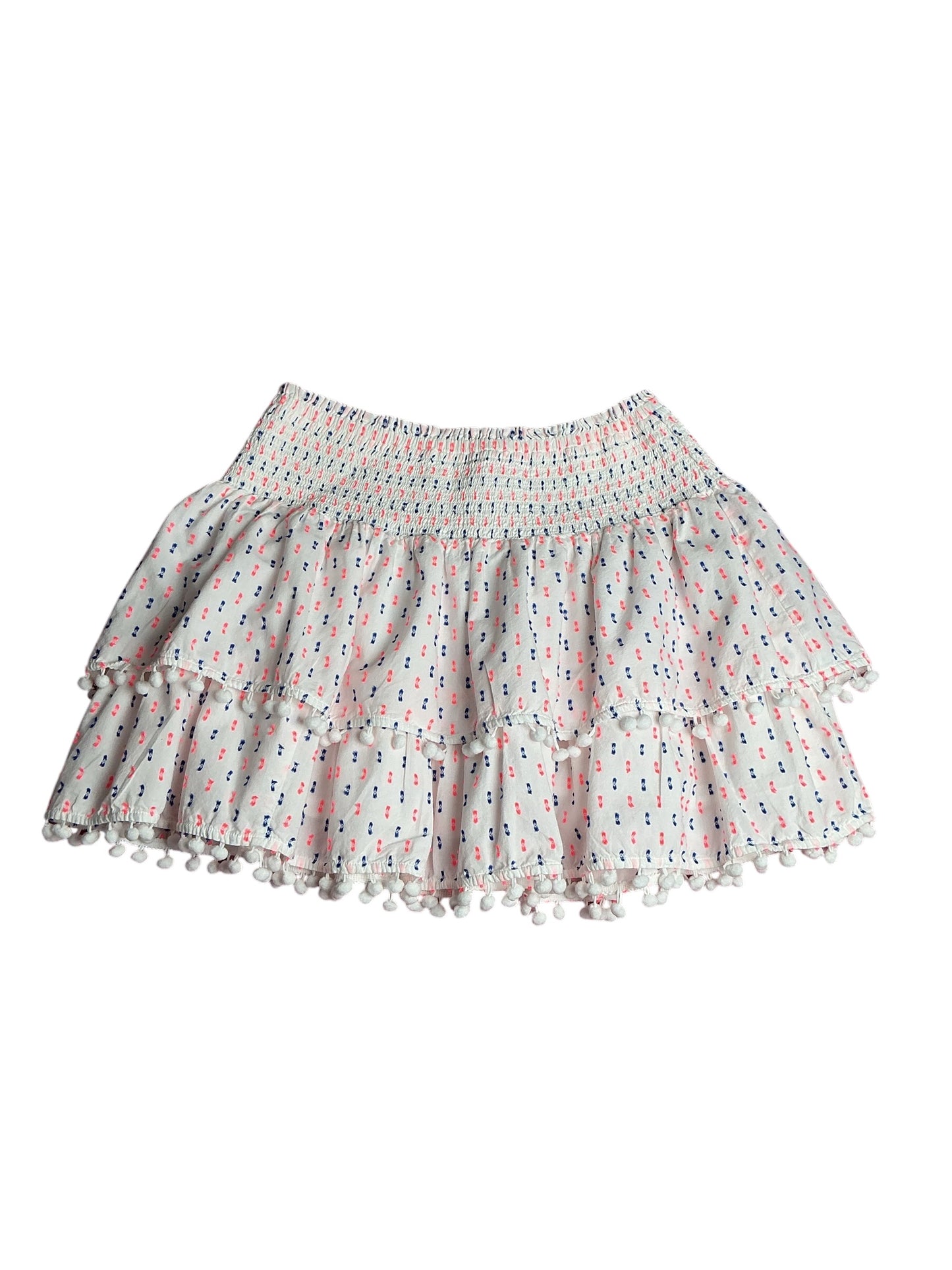 Lilly Pulitzer-  Ethenia Mini Skirt Resort White Neon Gauzy Clip Dot Size L