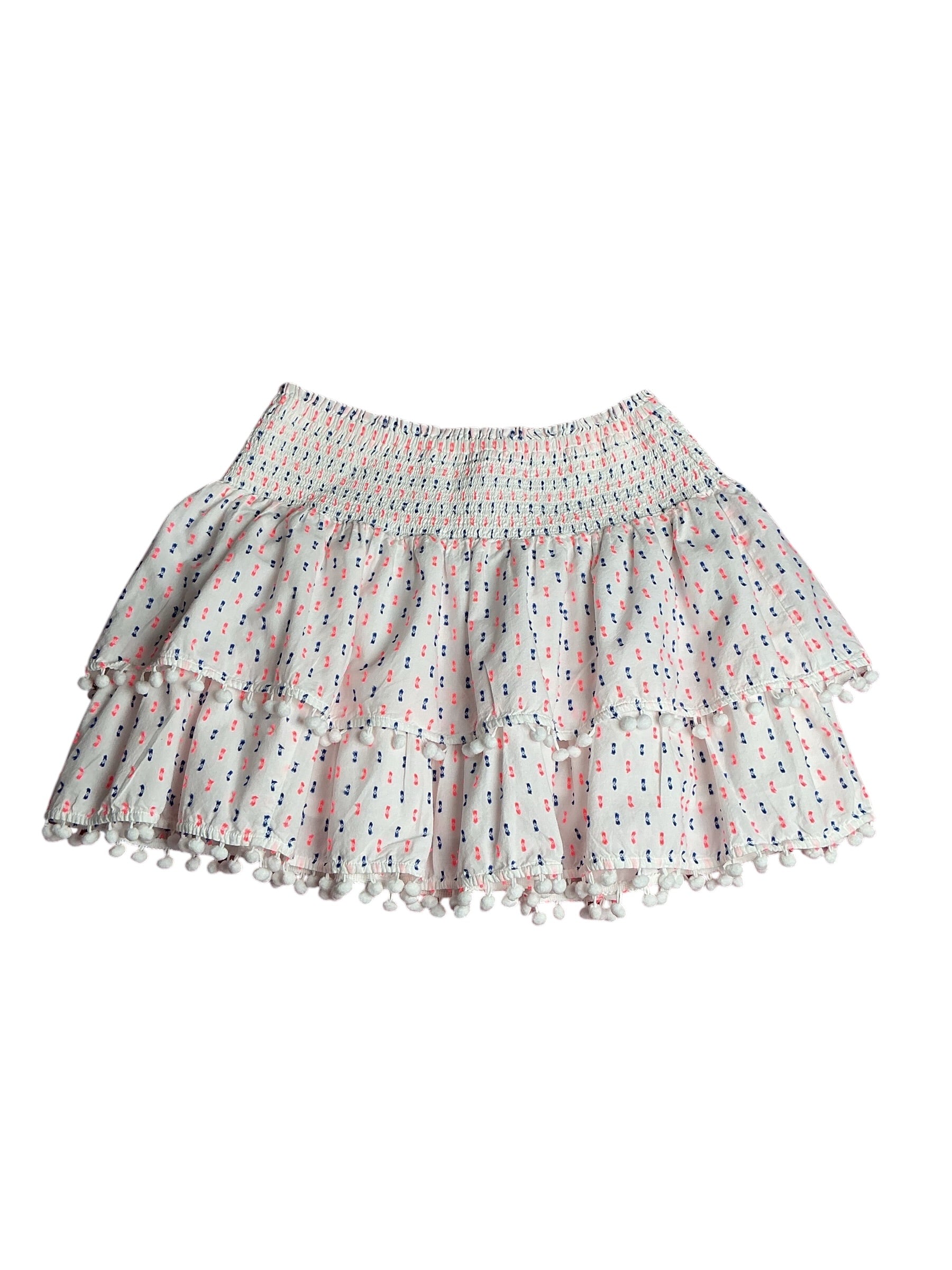 Lilly Pulitzer-  Ethenia Mini Skirt Resort White Neon Gauzy Clip Dot Size L