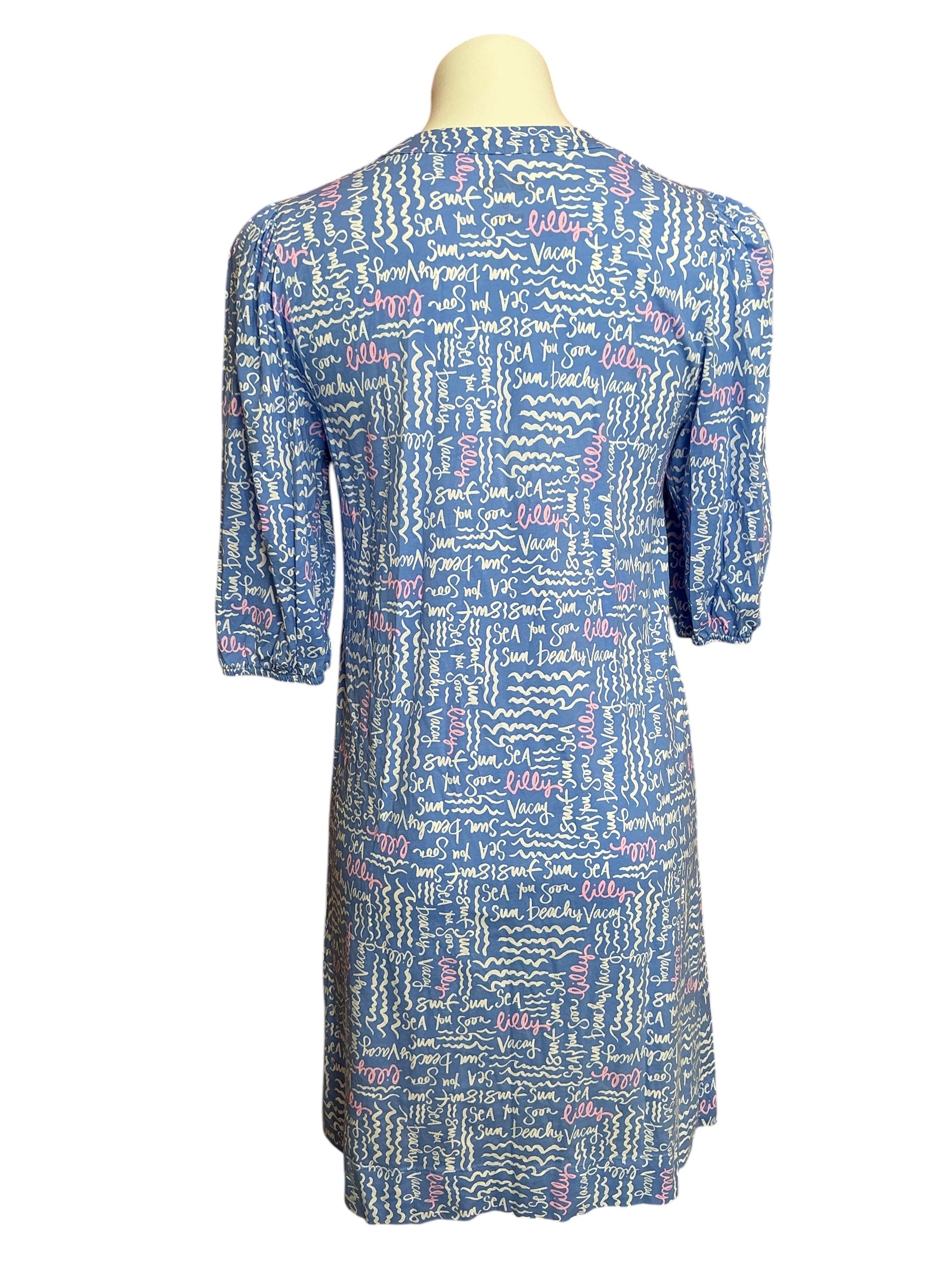 Lilly Pulitzer Colson Dress Sunwashed Blue Secrets - Size S