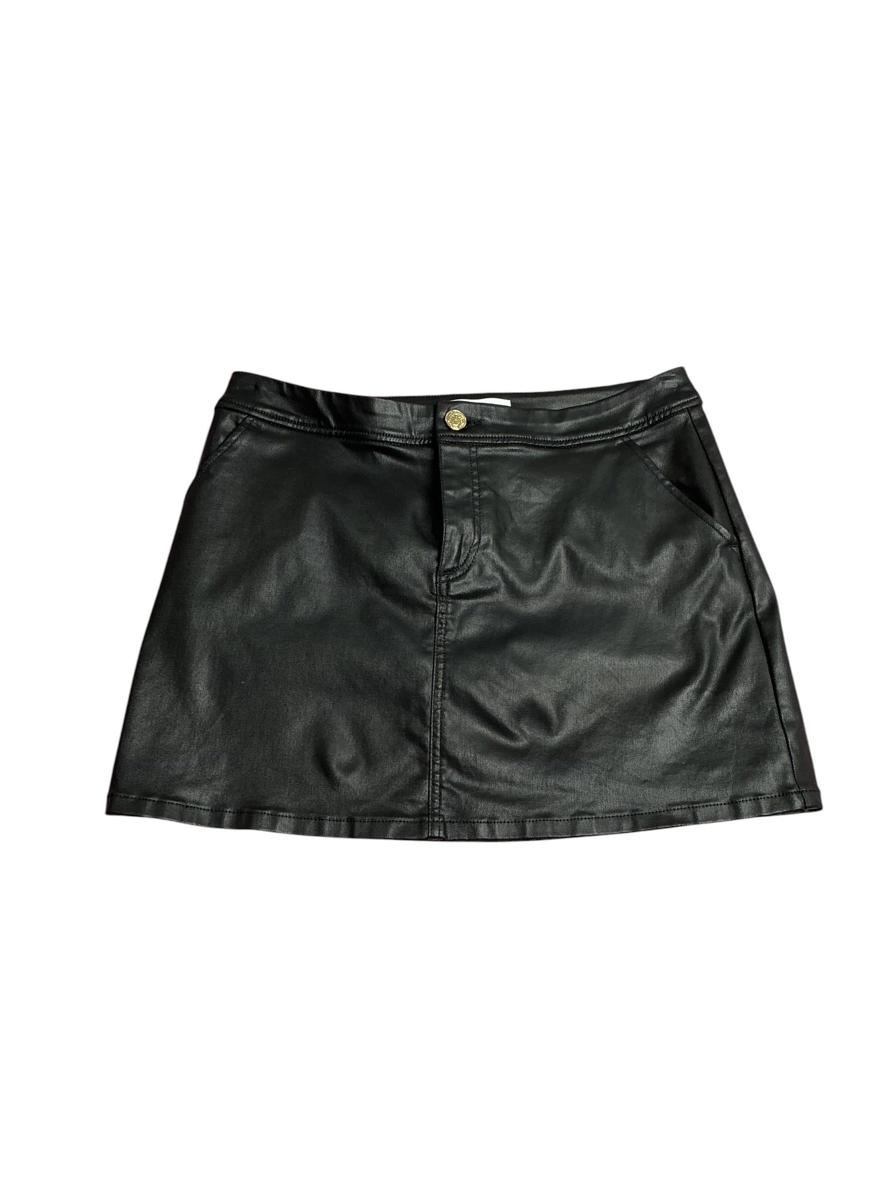 Lilly Pulitzer- Colette Stretch Coated Skirt Black Size 10
