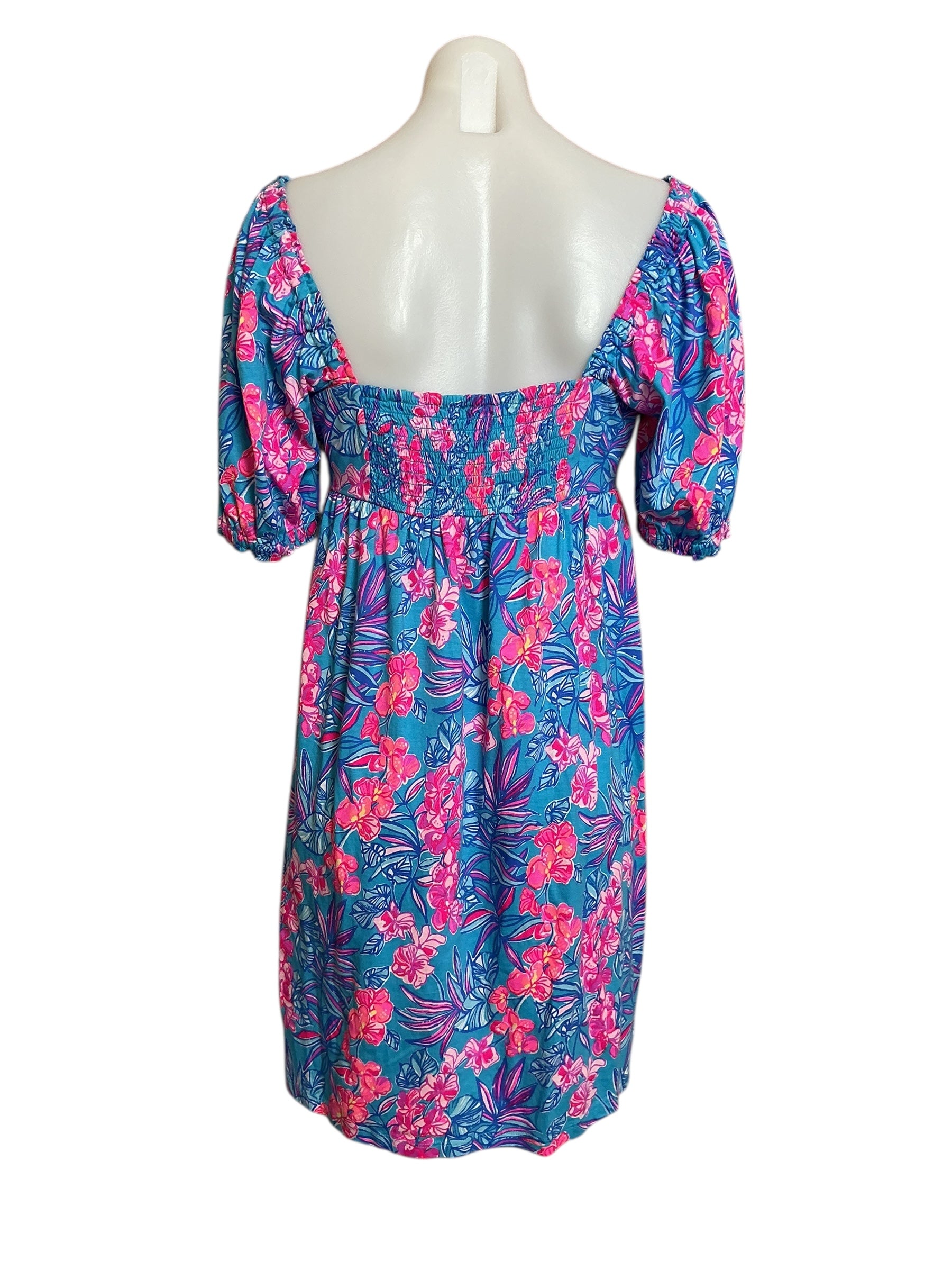 Lilly Pulitzer Delaney Short Sleeve Dress - Cumulus Blue Orchid Oasis - Size 6
