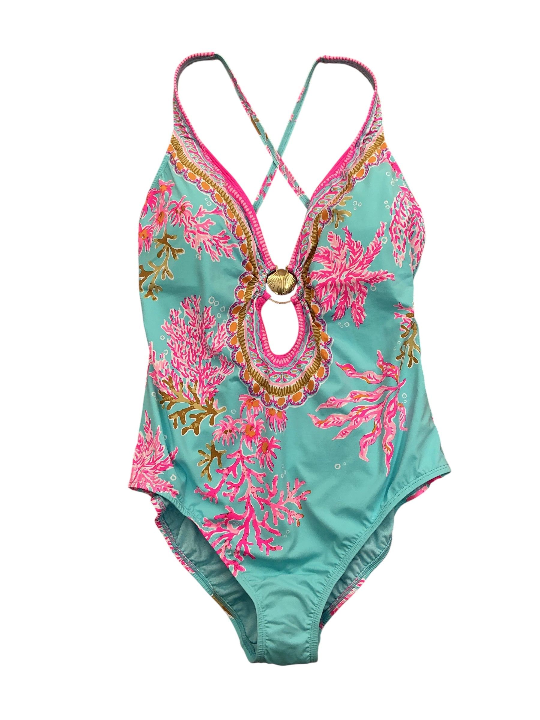 Lilly Pulitzer NWT Easter One Piece Multi Royal Coral Engineered - Size 16