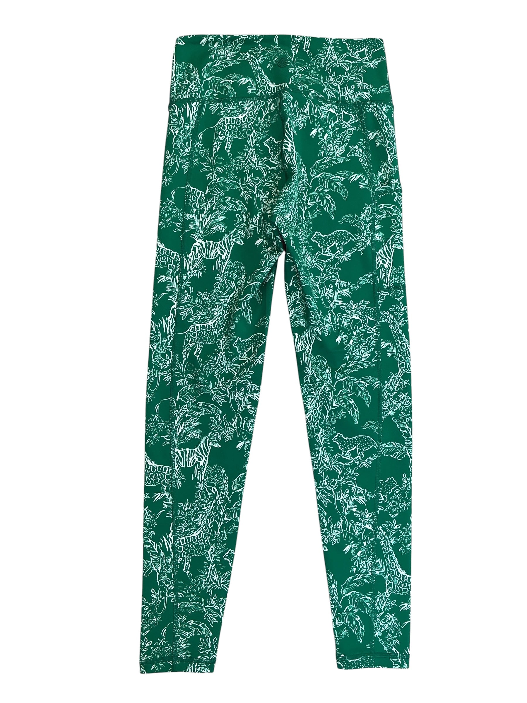 Lilly Pulitzer Weekender High Rise Leggings Fiddle Leaf Green Safari Party - Size S