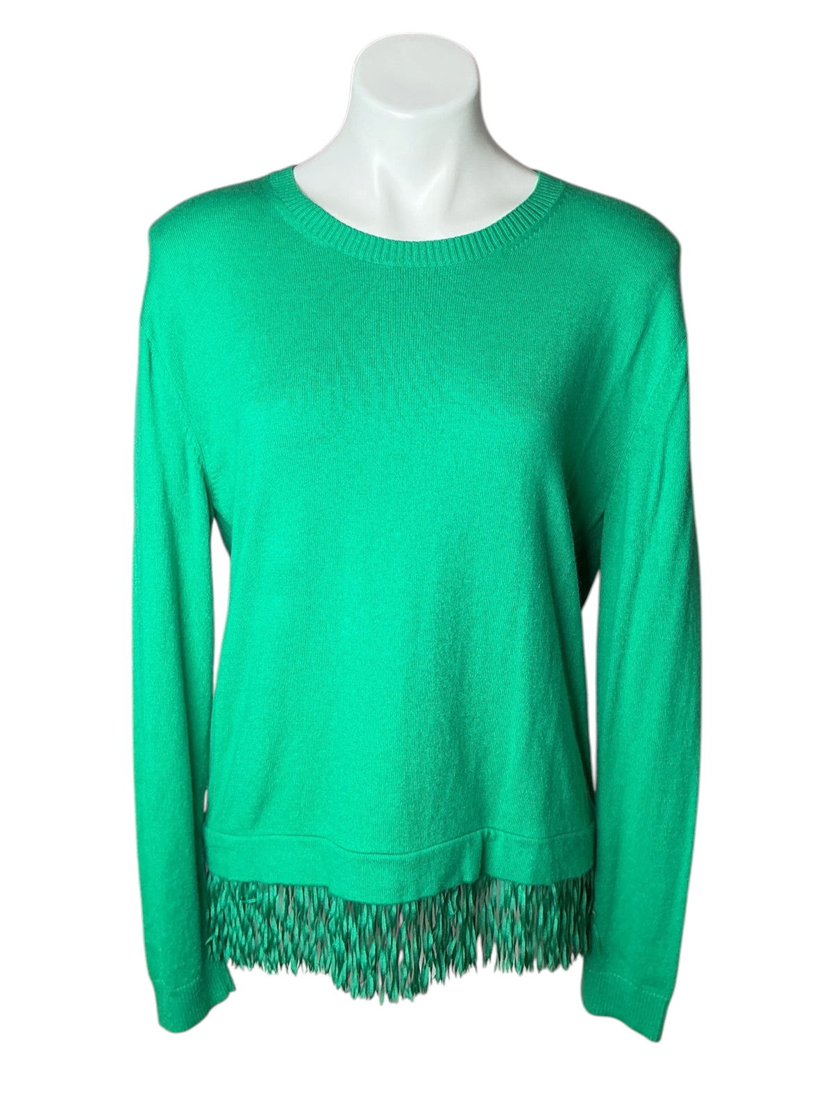 Lilly Pulitzer Marguerite Fringe-Hem Sweater Emerald Isle - Size M