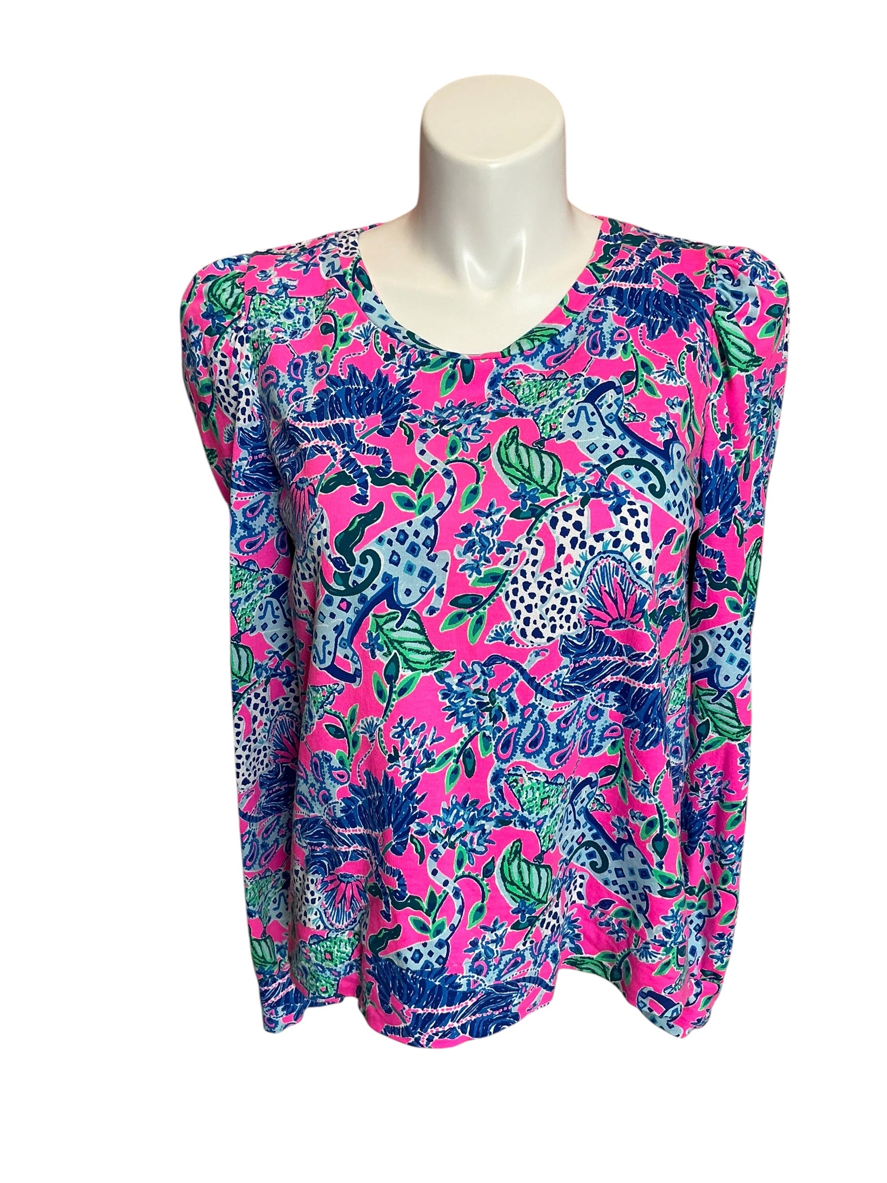 Lilly Pulitzer Jansen Sweatshirt Untamed Hearts - Size XL