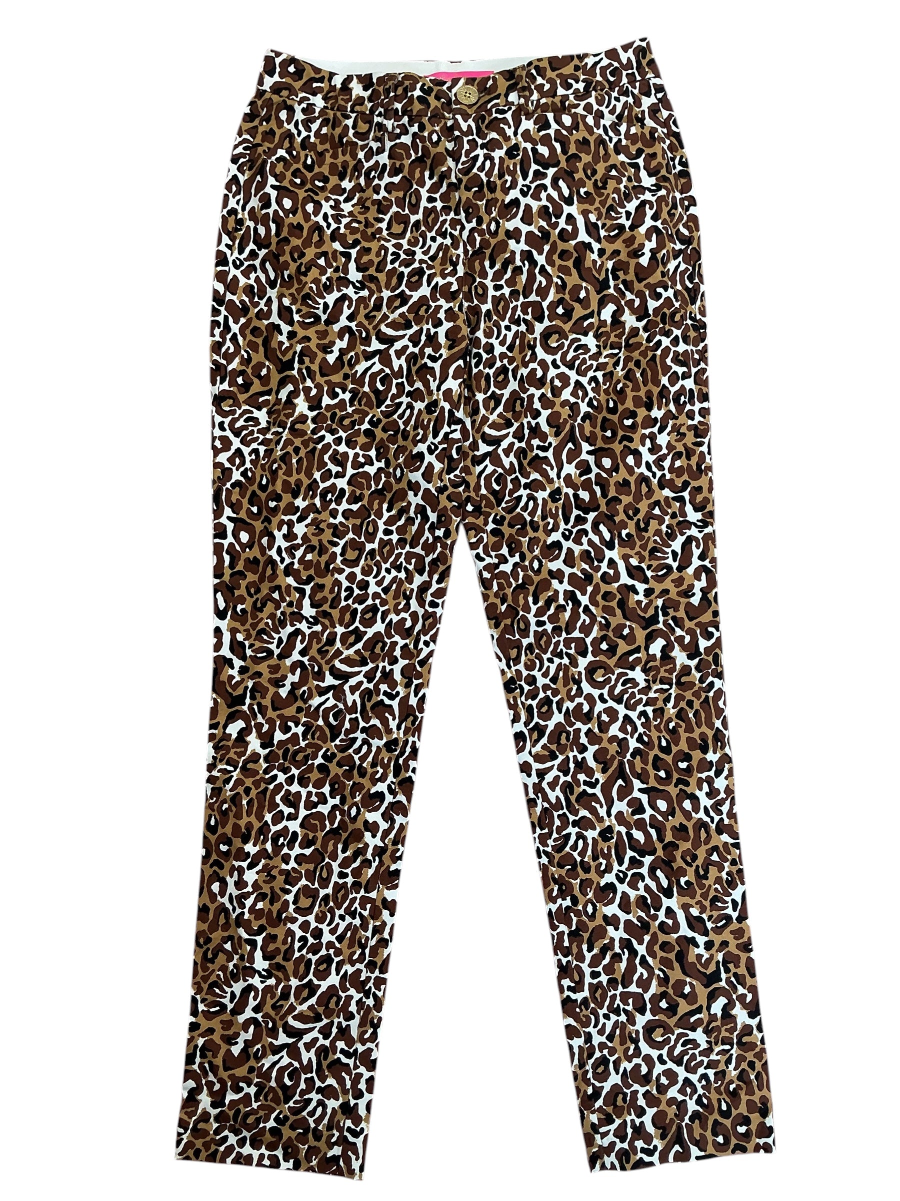 Lilly Pulitzer NWT Kelly Stretch Pants Chocolate X Onyx My Favorite Spot - Size 4