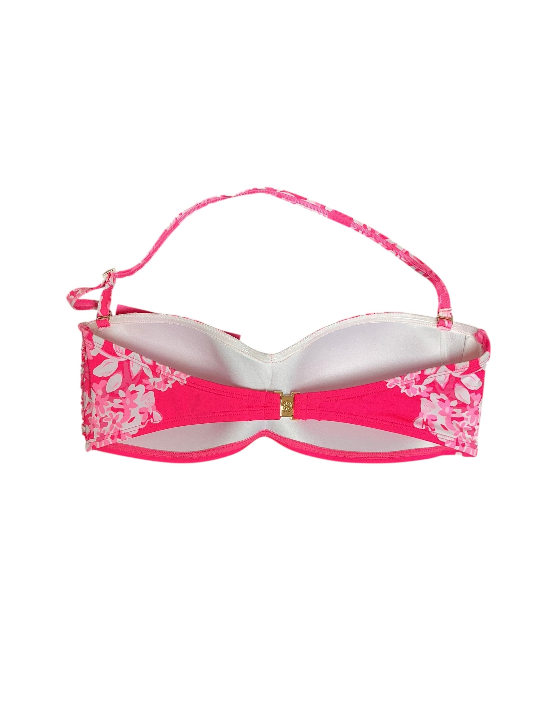 Lilly Pulitzer NWT Aislyn Bandeau Swimsuit Top - Roxie Pink Shadow Dancer Engineered Bikini Top - Size 10