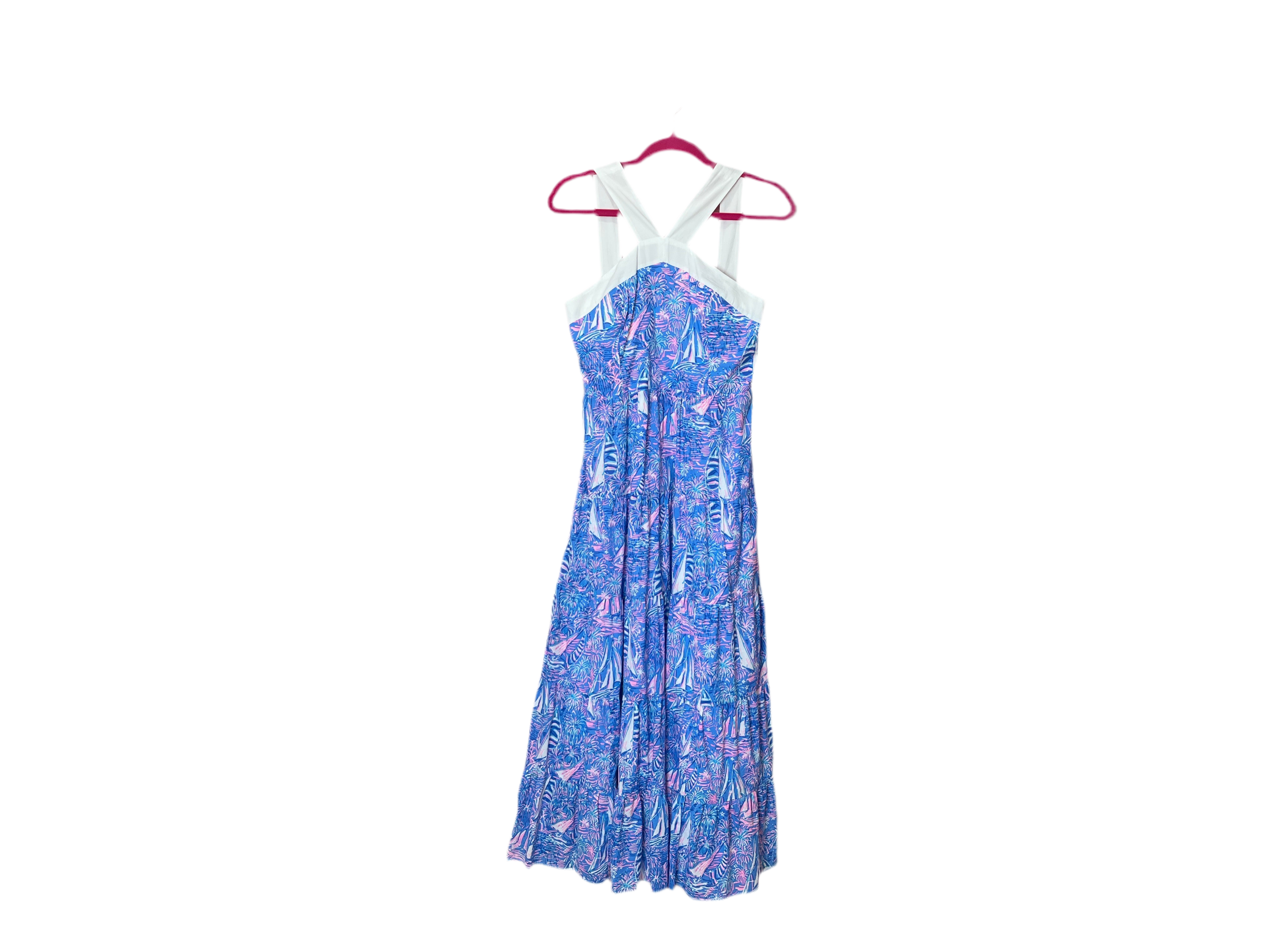 Lilly Pulitzer Jenette Cotton Halter Maxi Dress Size 4