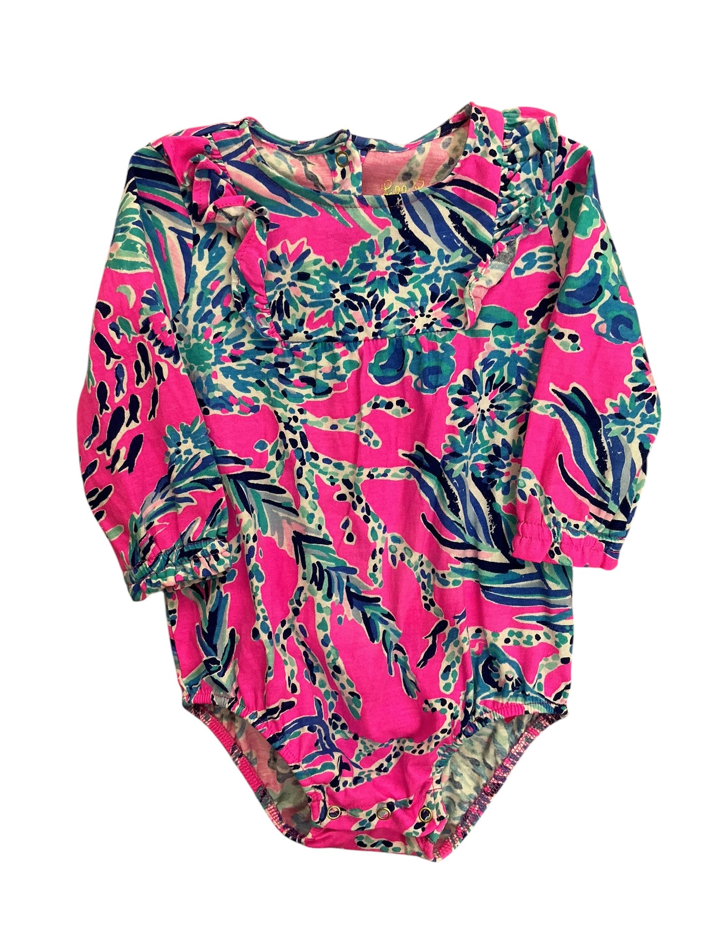 Lilly Pulitzer Kids Girls Infant Velma Romper New Kids On The Dock - Size 6-12 MO