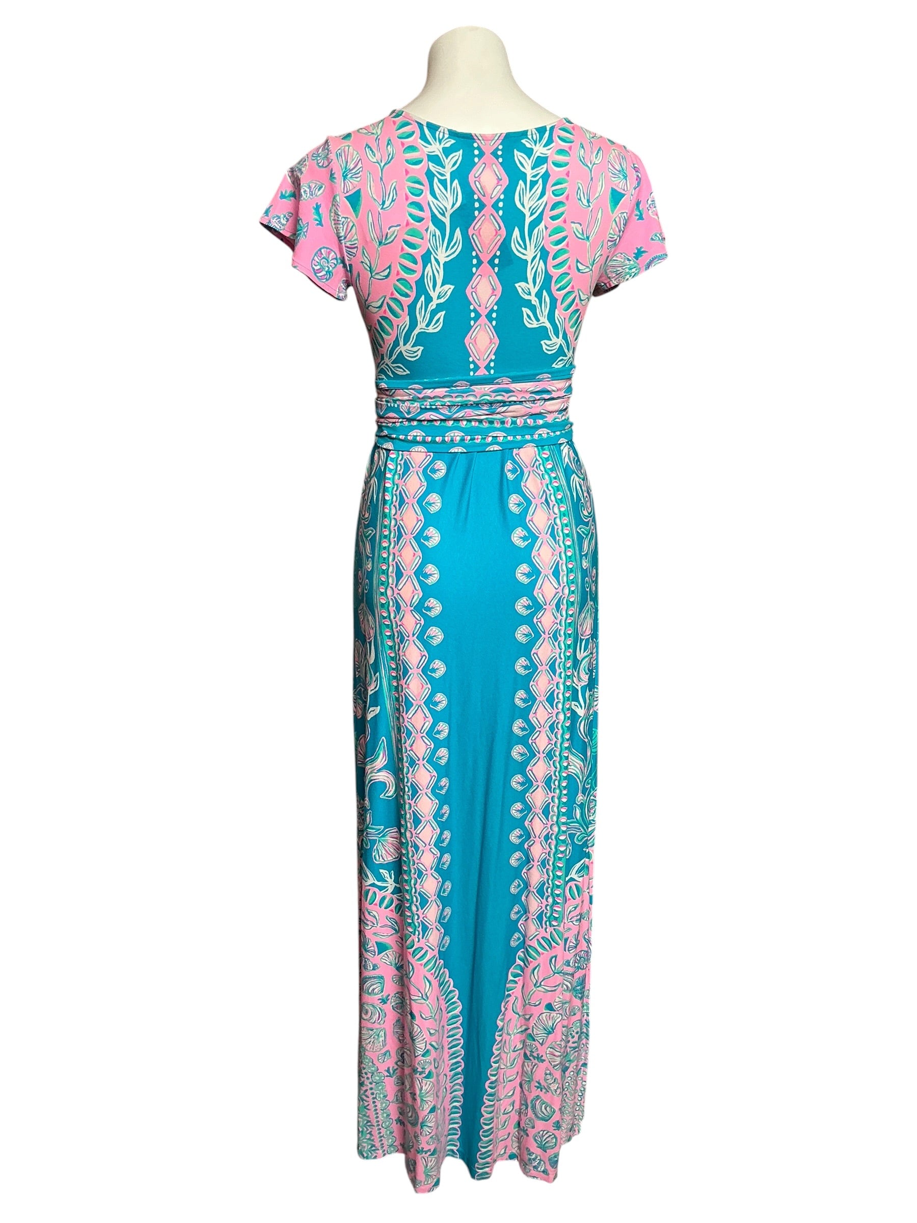 Lilly Pulitzer NWT Esmarella Maxi Dress Turquoise Teal Water Ya Waiting For Engineered - Size XS