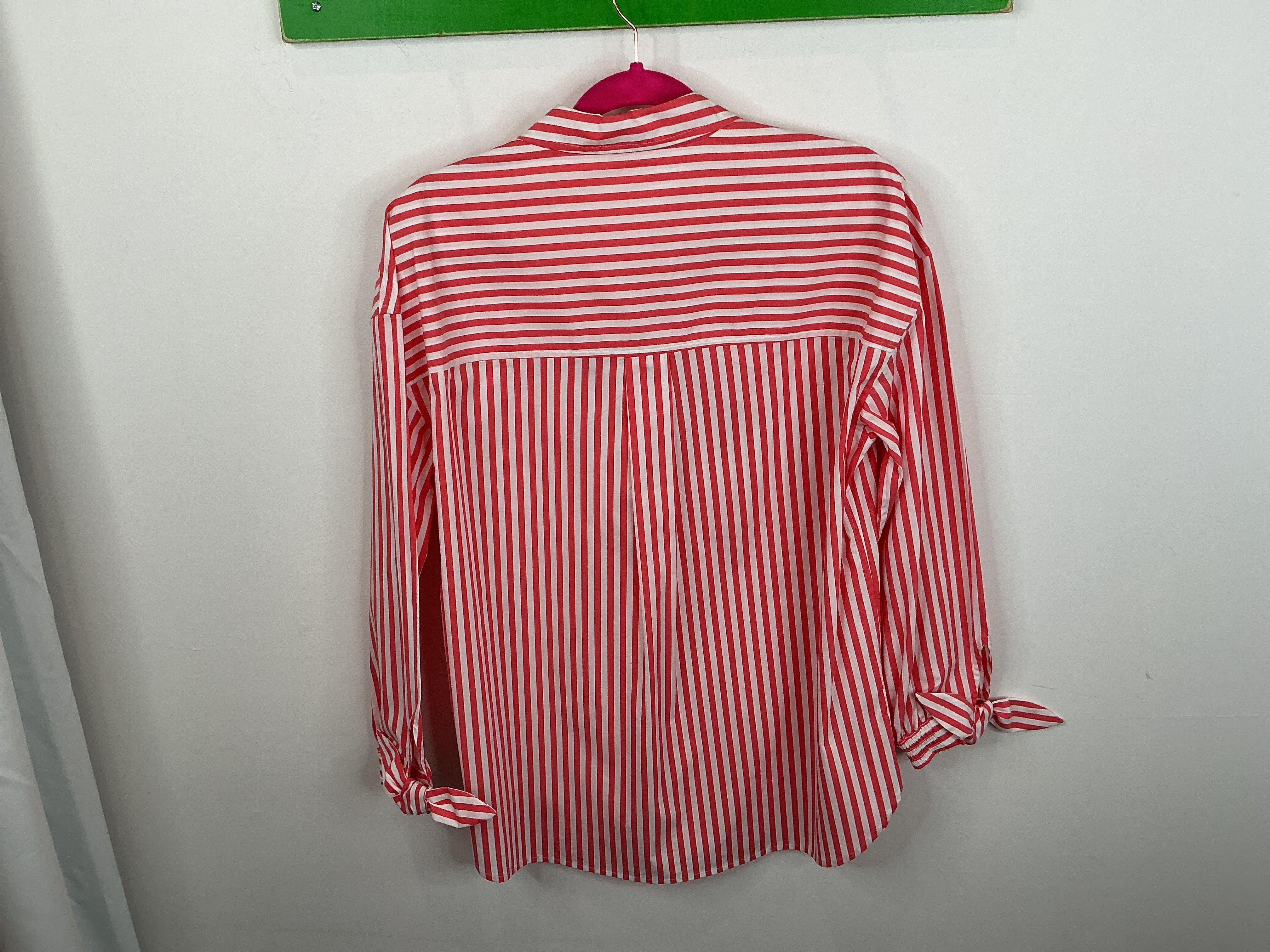 Lilly Pulitzer NWT Lesia Relaxed Button Down Top Rococo Red Cabana Stripe - Size S