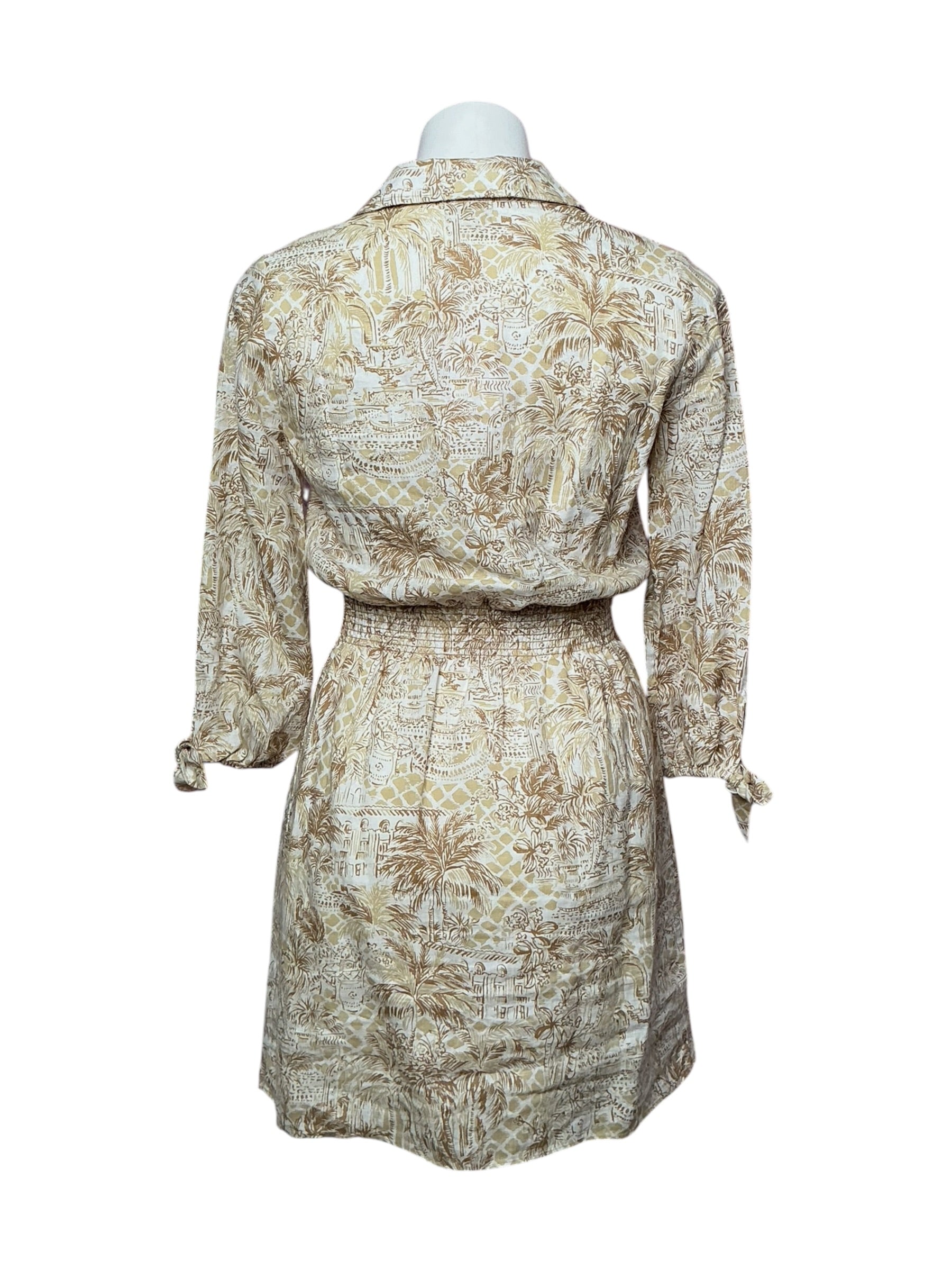Lilly Pulitzer Abralynn Linen Shirtdress Sand Bar Palm Beach Paradise - Size 00