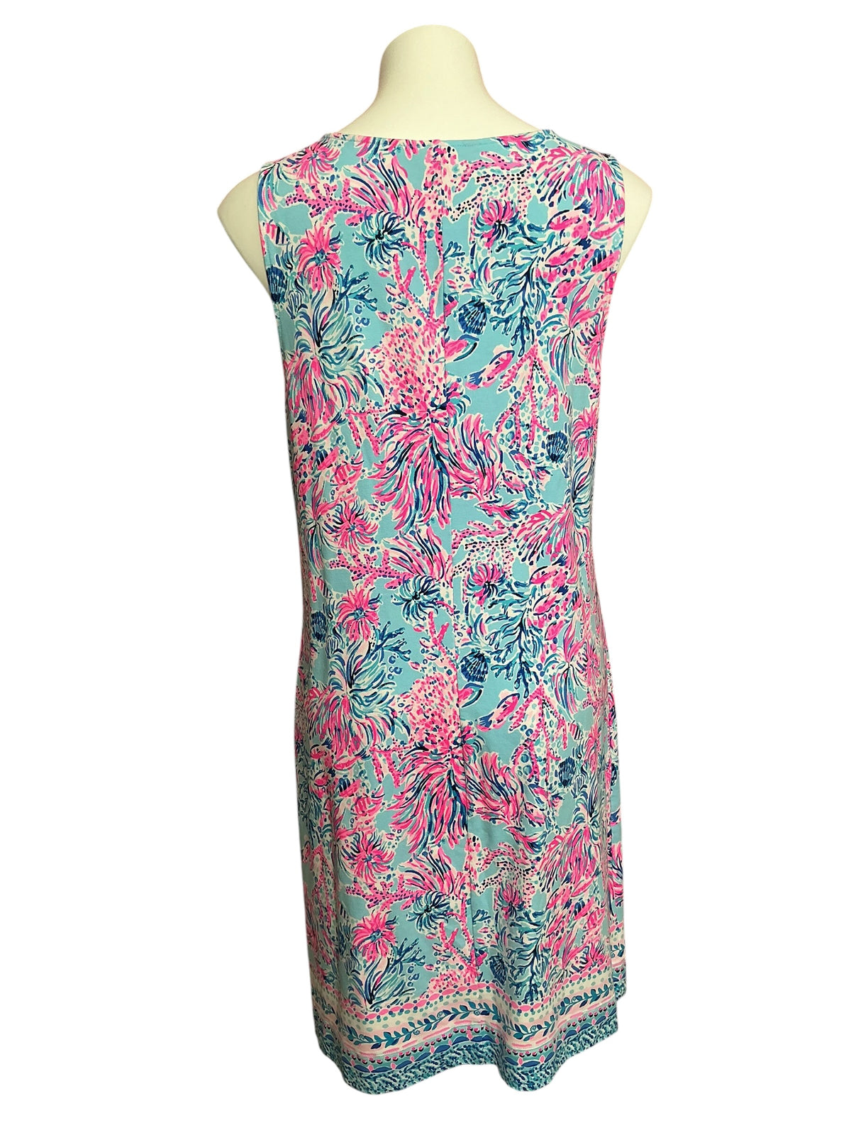 Lilly Pulitzer Larsen Stretch Terry Shift Dress Celestial Blue Seek and Sea - Size XL