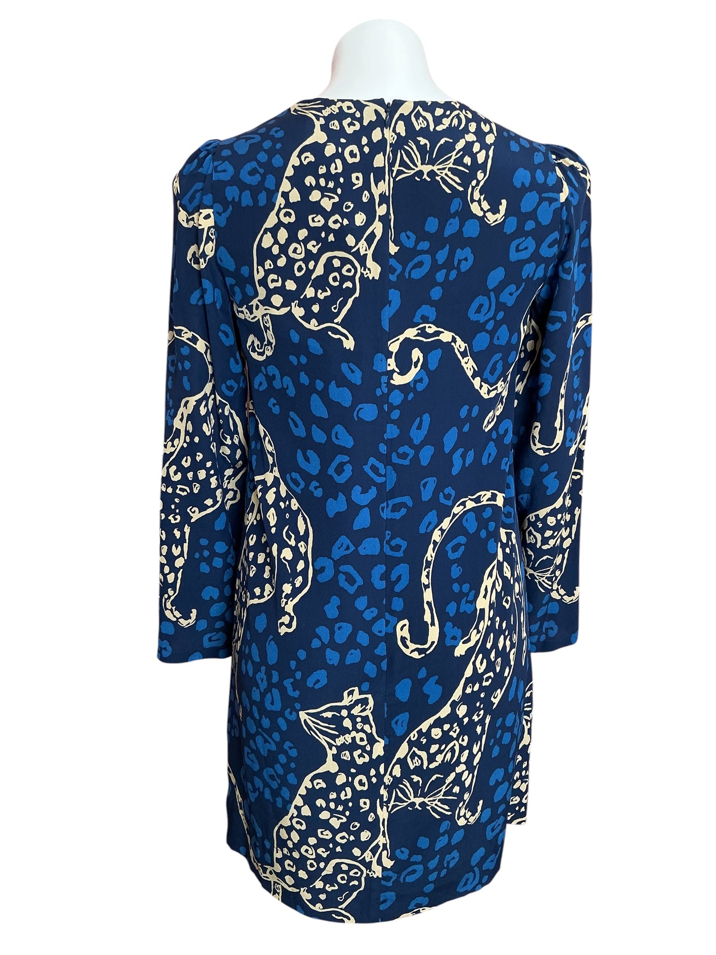 Lilly Pulitzer NWT Tyra Long Sleeve Silk Dress Low Tide Navy Oversized Easy To Spot - Size 00