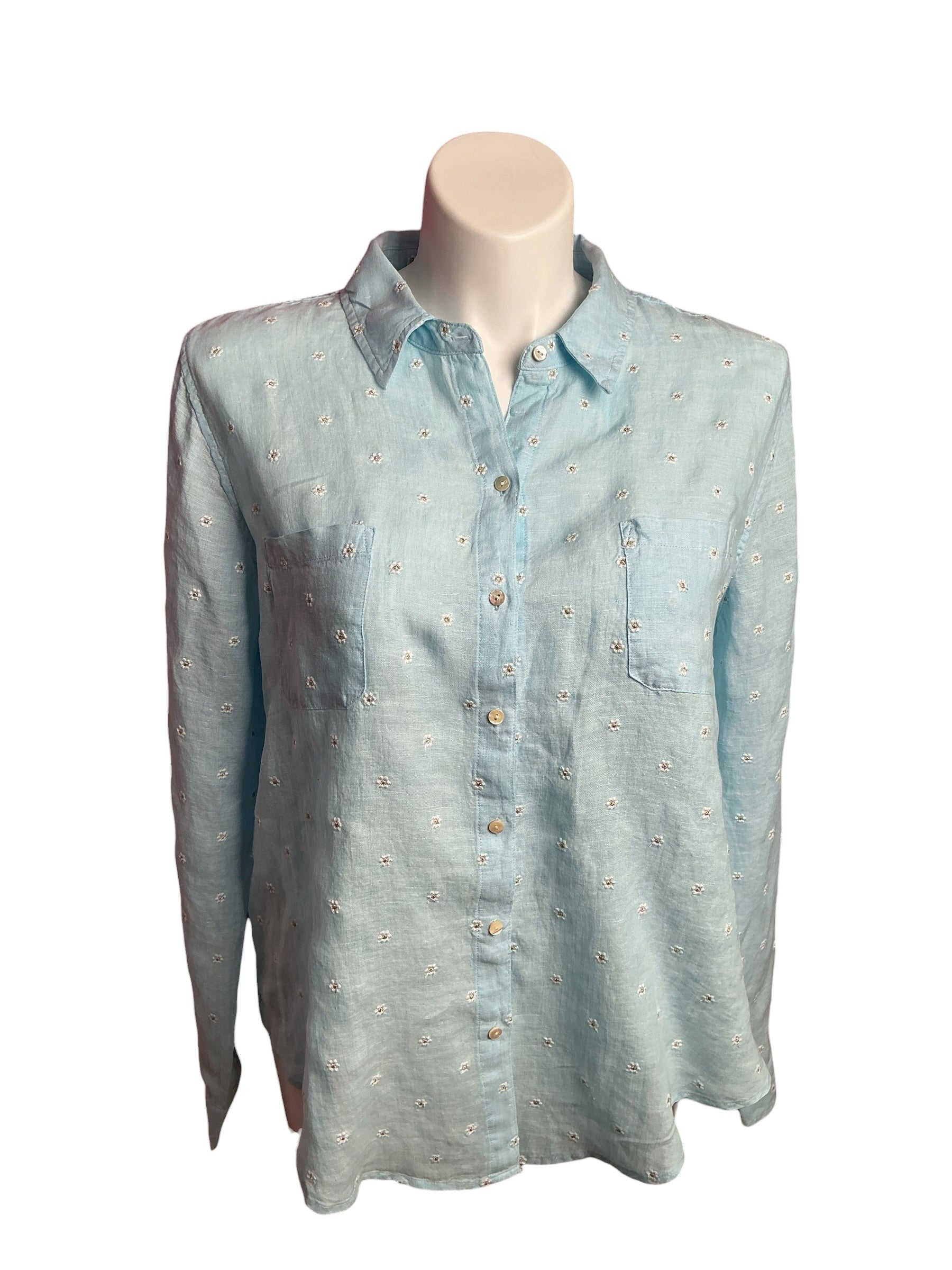 Lilly Pulitzer- NWT Sea View Button Down Hydra Blue You Drive Me Daisy Size XL