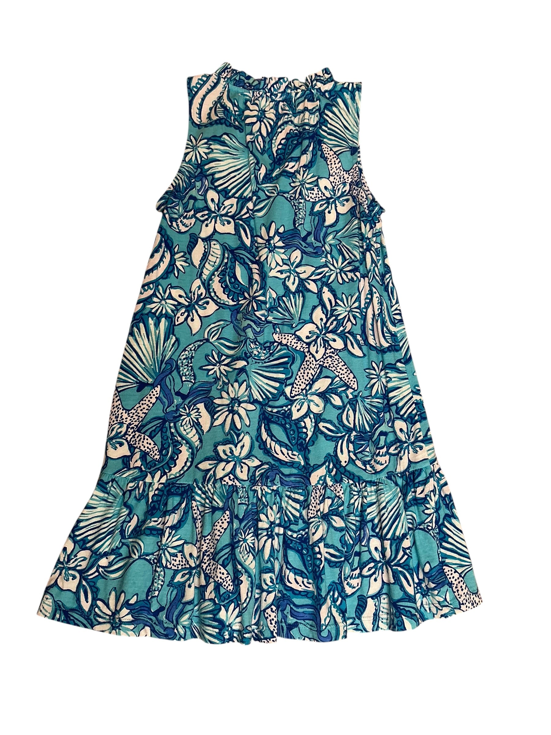 Lilly Pulitzer Girls Malone Dress Amalfi Blue Sound The Sirens - Size M