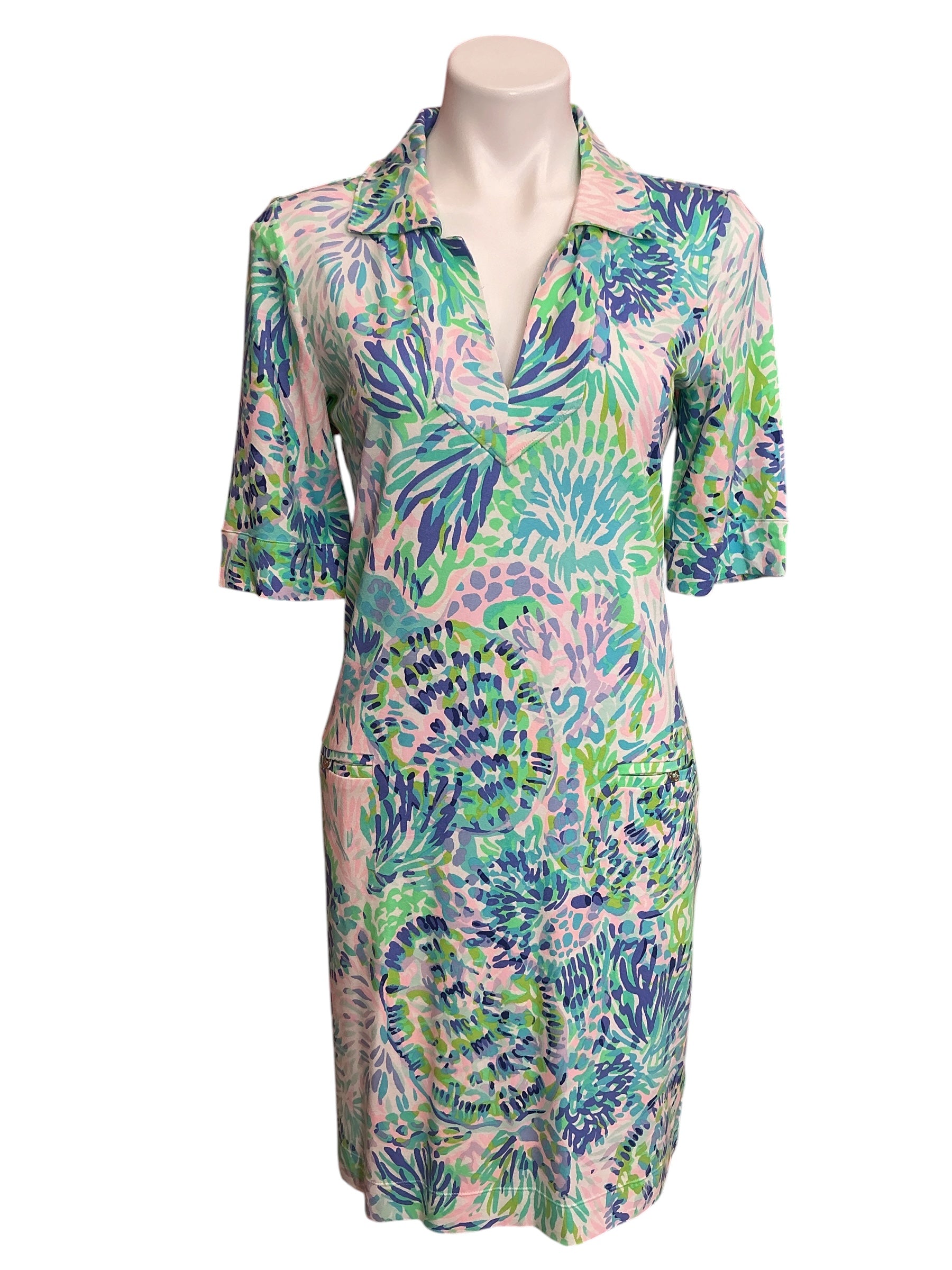 Lilly Pulitzer Quincey UPF 50+ Dress Resort White Shell Of A Party - Size S