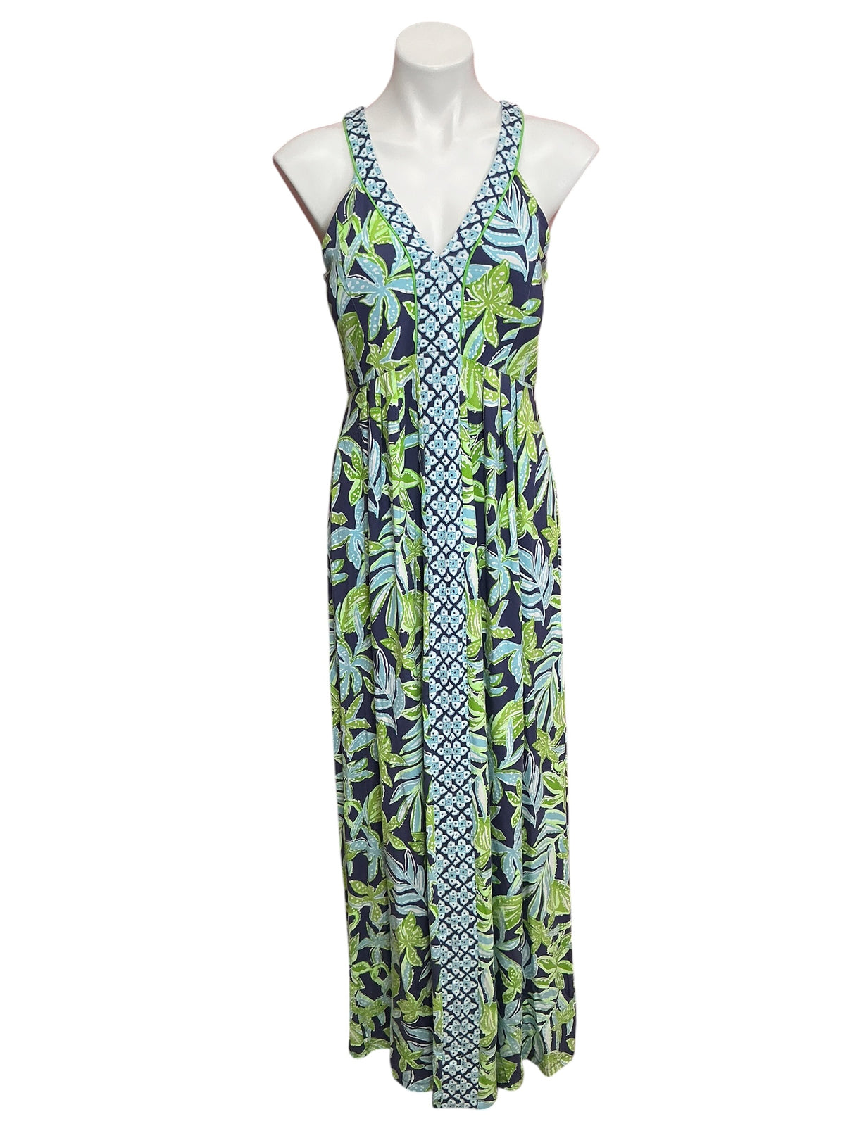Lilly Pulitzer NWT Carmilla Maxi Dress Sapphire Pool Tropical Tango Engineered - Size 8
