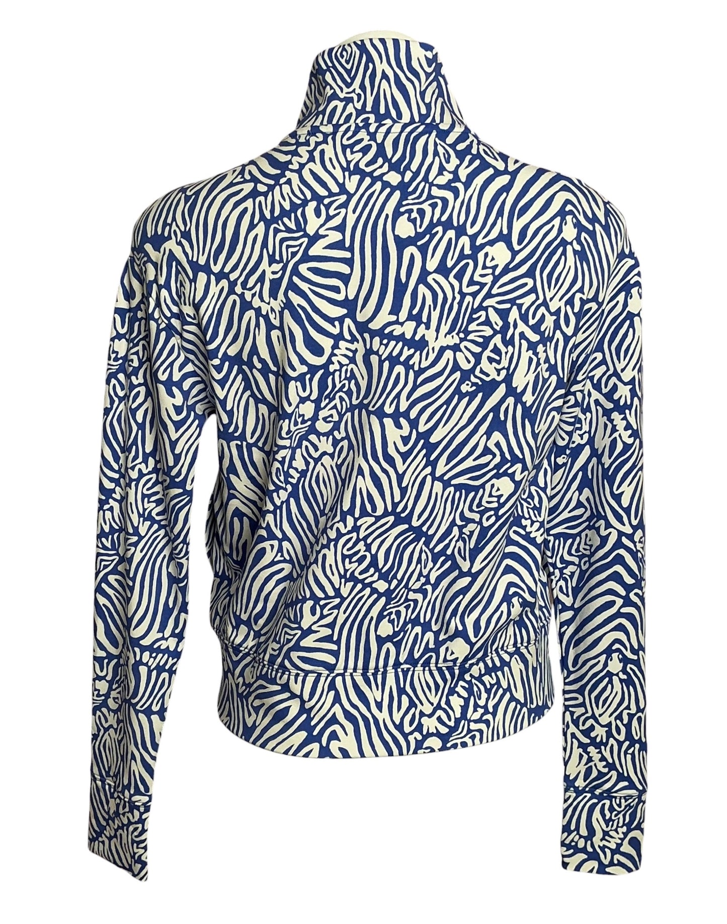 Lilly Pulitzer UPF 50+ Eleni Pullover Starlight Navy Proud As A Peacock Stripe - Size XXS