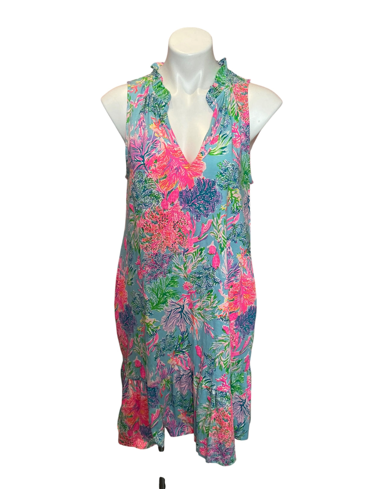 Lilly Pulitzer Malone Dress Celestial Blue Cay To My Heart - Size L