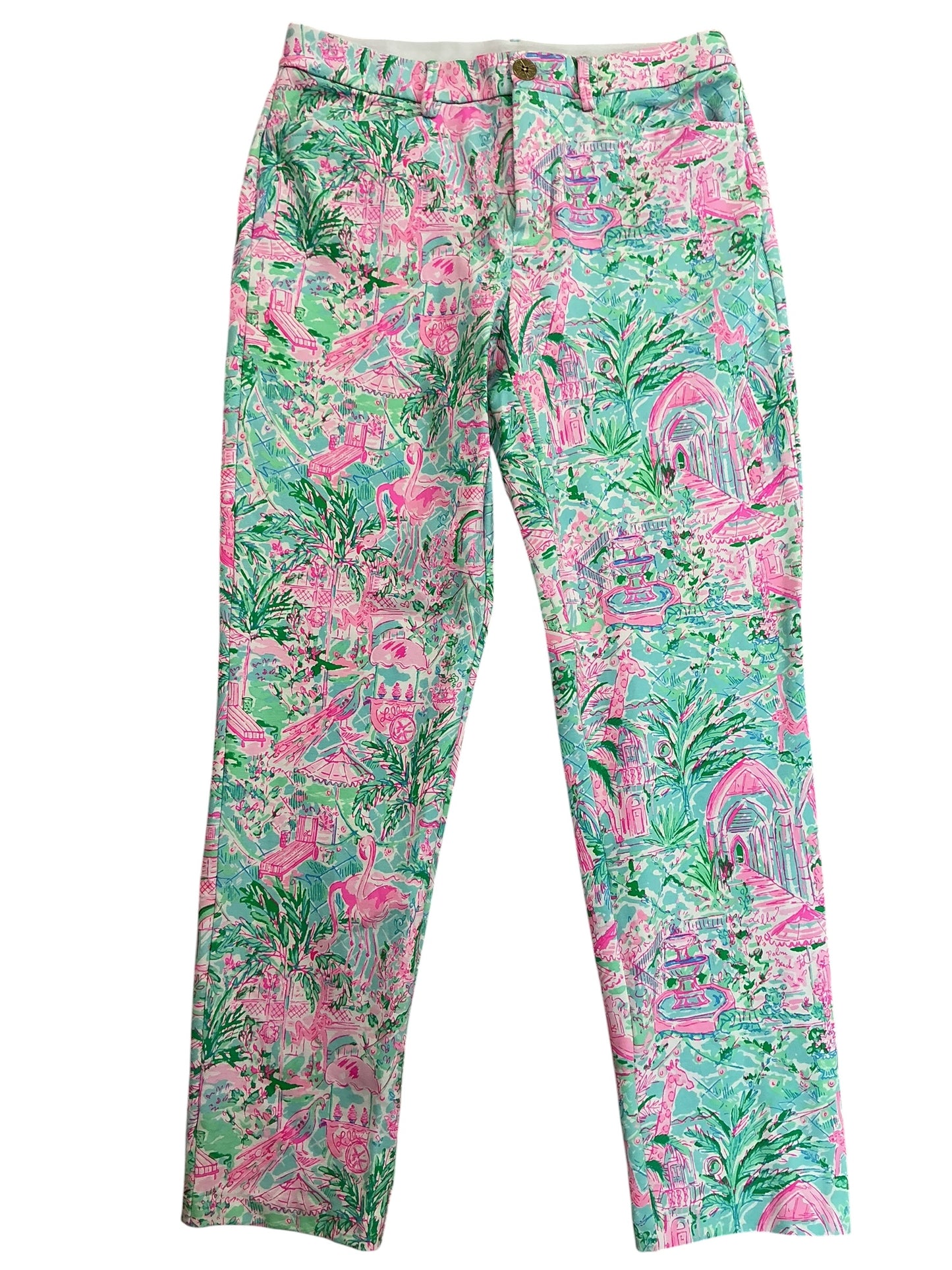 Lilly Pulitzer Kelly Knit Pants Bali Blue Spotted On Worth - Size 8
